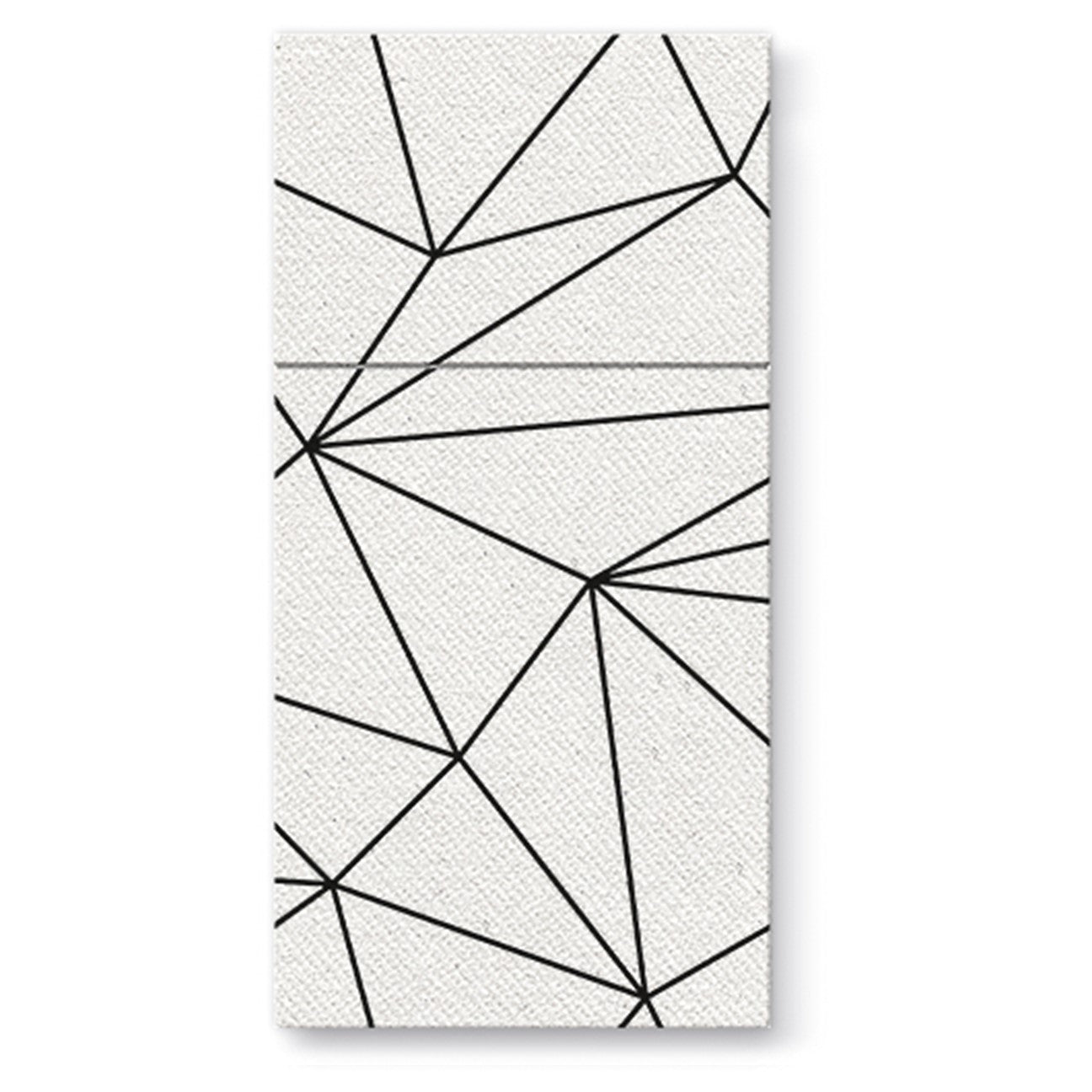 Geometric Lines Airlaid White Pocket Napkin 1/8 Fold - 25 pack