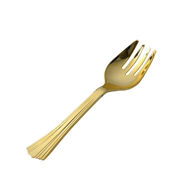 12 Inch Gold Plastic Serving Fork 1 Pack