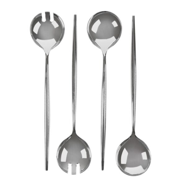 Novelty Collection Serving Spoon & Spork Silver - 4 Pack