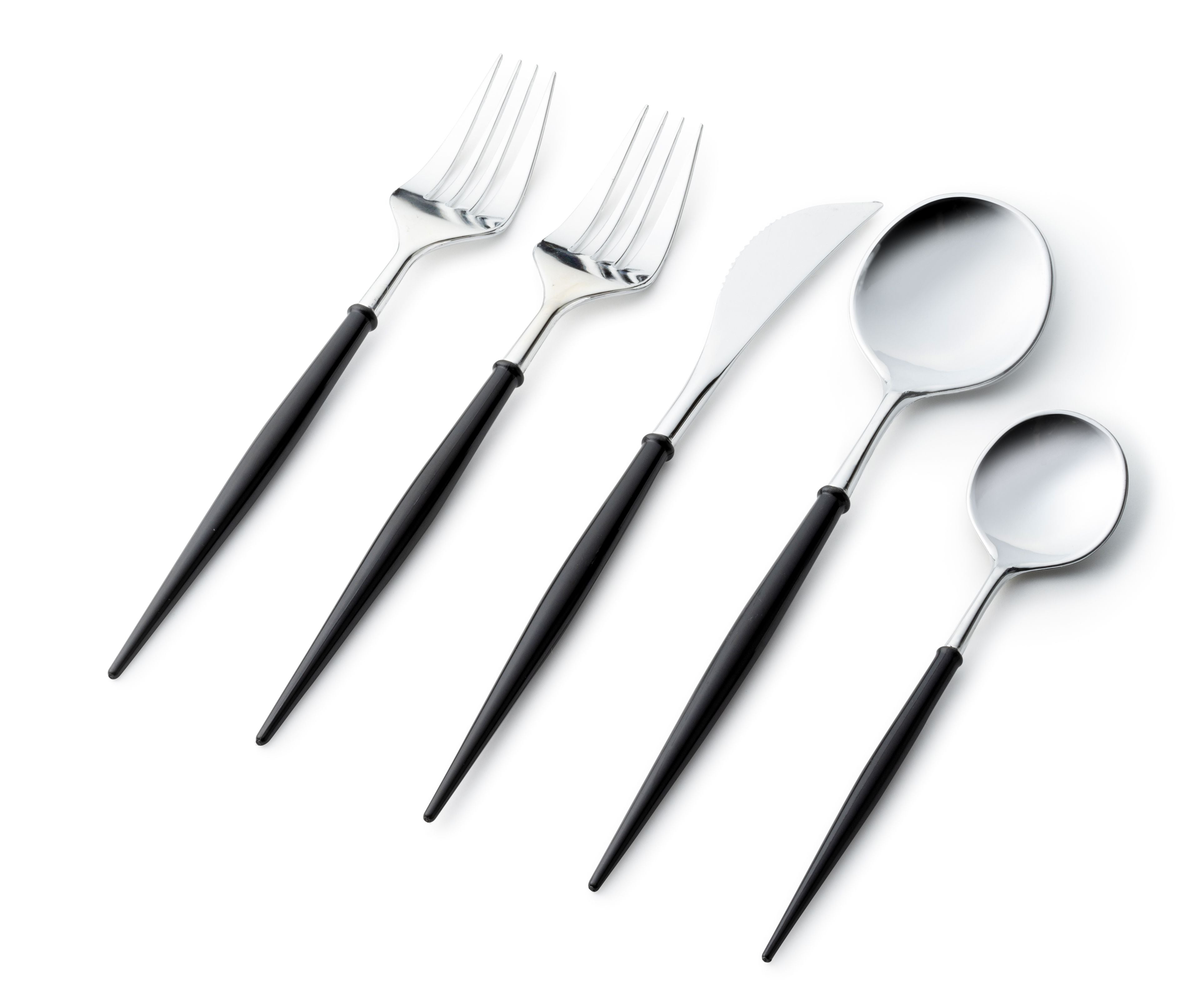 Noble Collection Silver And Black Flatware Set 40 Count-Setting for 8