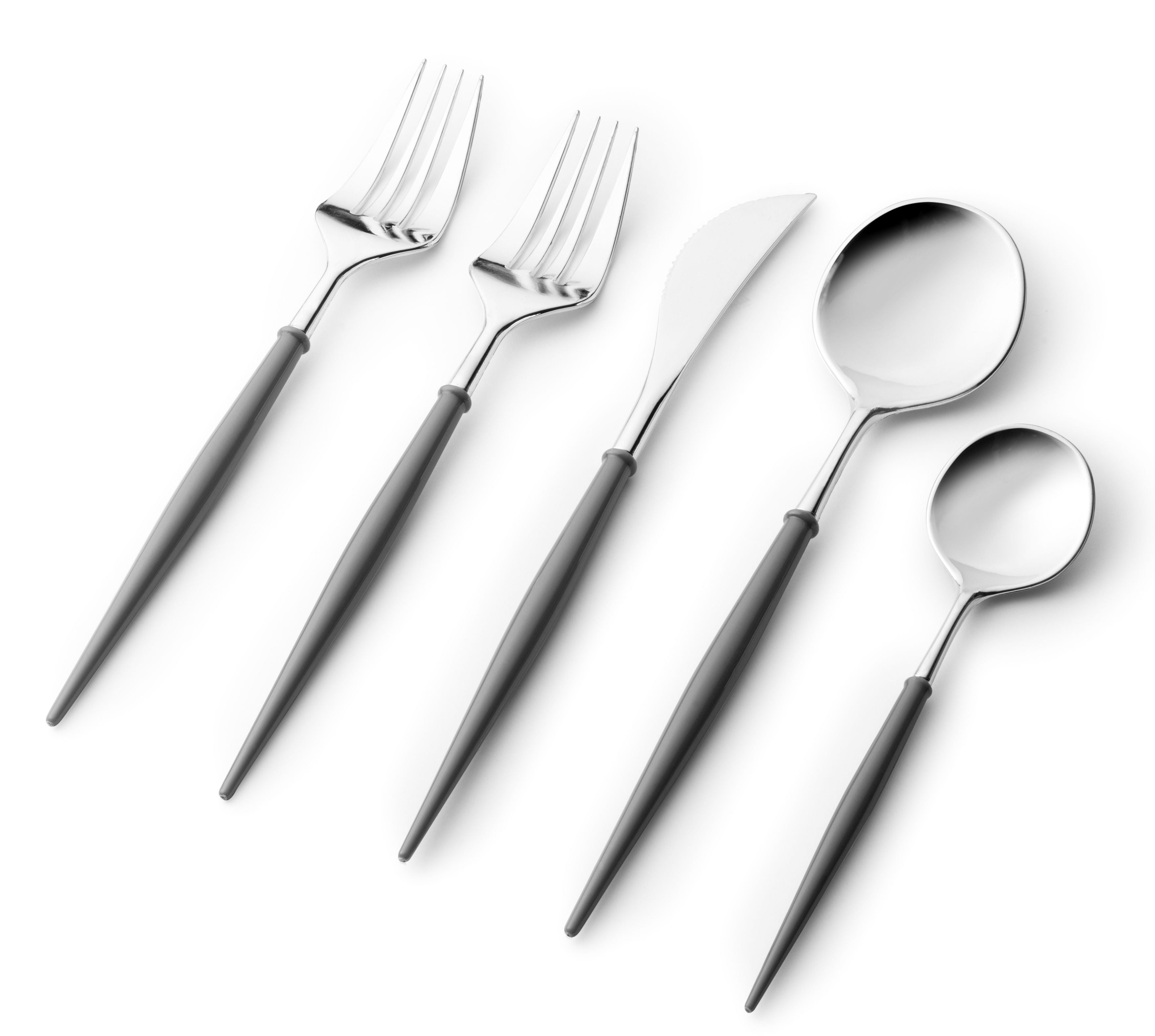Noble Collection Silver And Gray Flatware Set 40 Count-Setting for 8