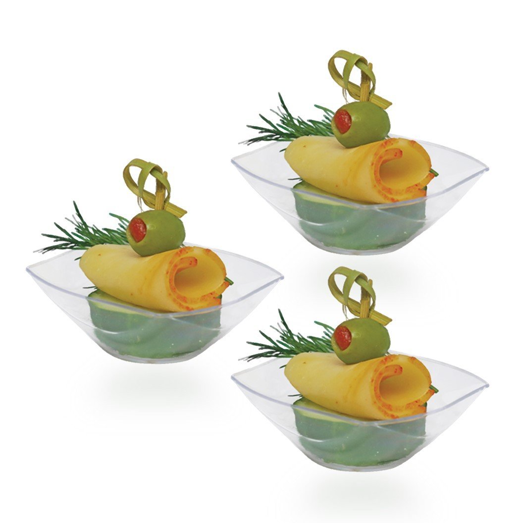 1.5 oz. Clear Plastic Mini Wavy Bowl-12 Count