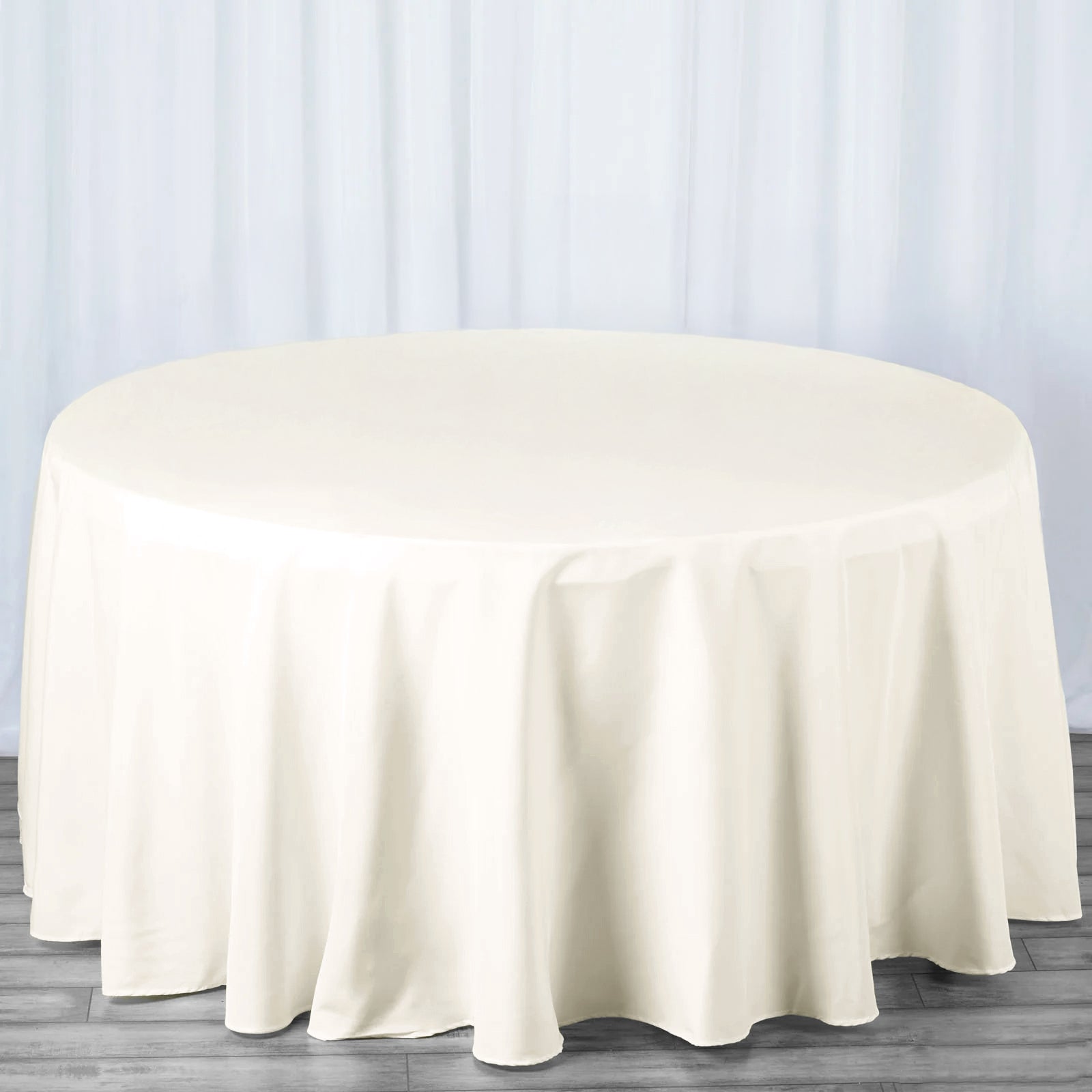 Premium Polyester 108" Round Tablecloth Ivory - Wrinkle-Resistant 220GSM Table Cover Tablecloths HIER_2181