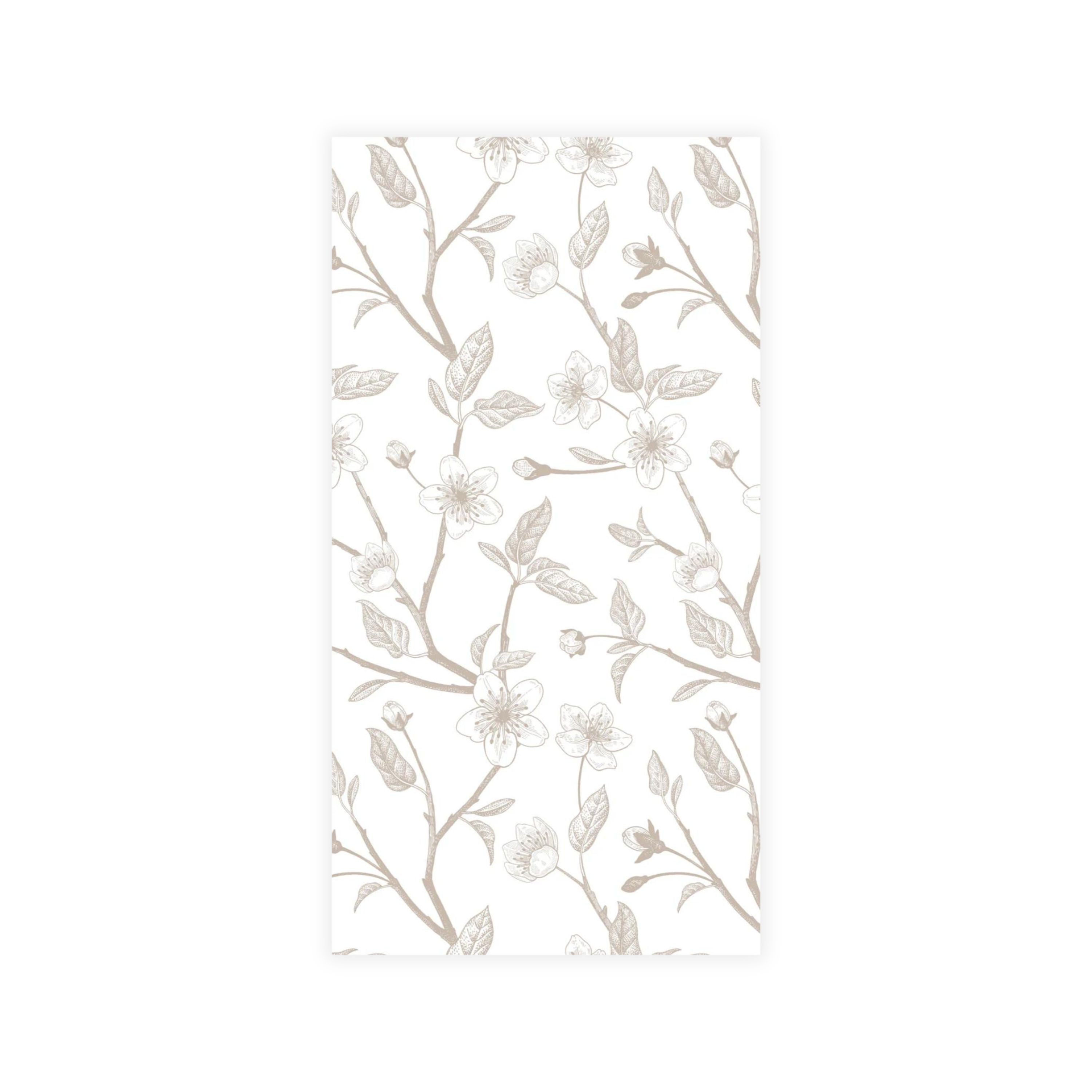 Disposable Linen-Like Paper Guest Towel 16 Pack - Taupe Cherry Blossom