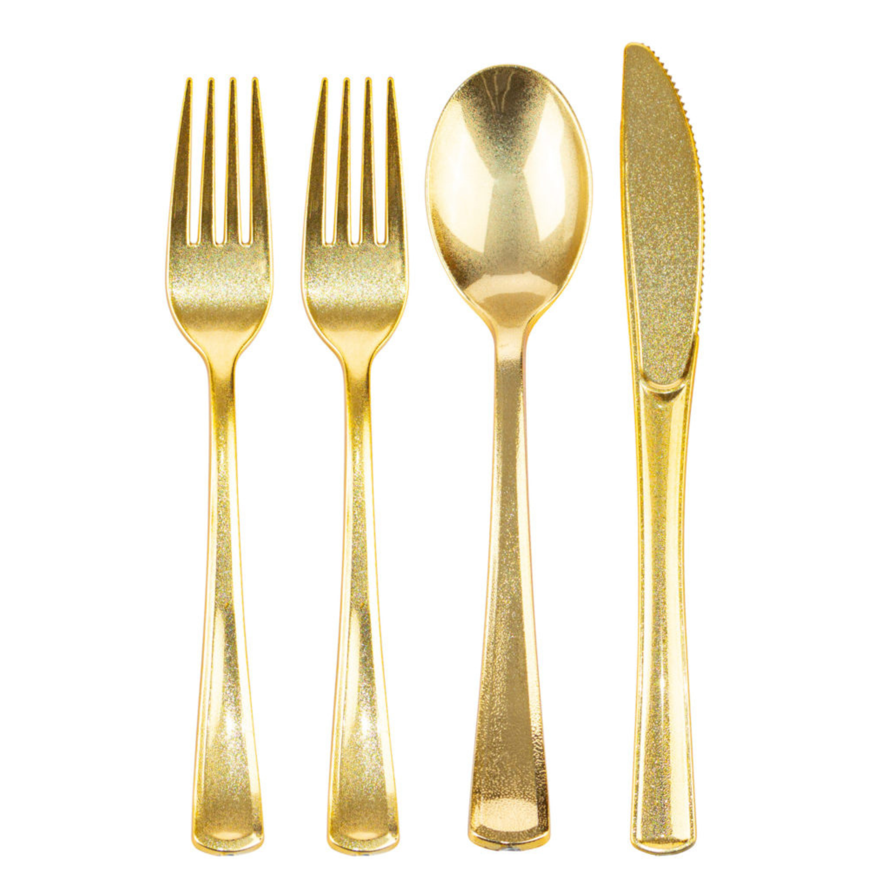 Sparkles Collection Gold Flatware Set 32 Pieces - Setting for 8