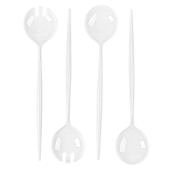 Novelty Collection Serving Spoon & Spork White - 4 Pack