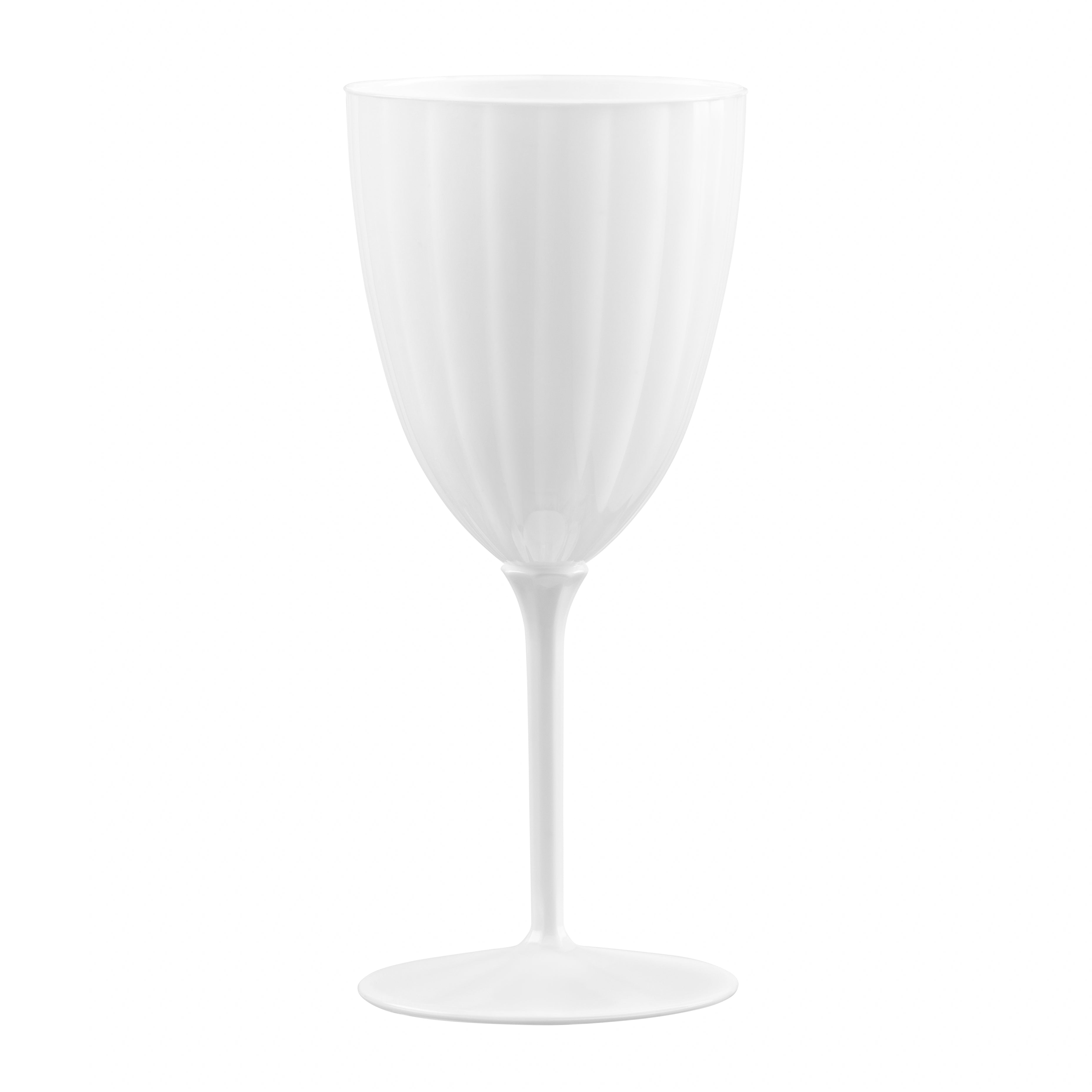 7 Oz 1-Piece White Plastic Disposable Wine Goblet - 8 Pack