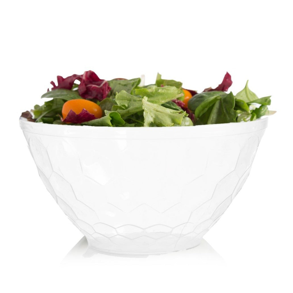White Plastic Embossed Salad Bowl 1 Pack