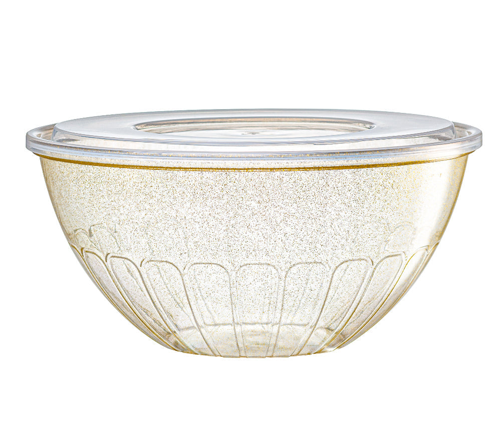 Gold Glitter Salad Bowl  - 3 Count