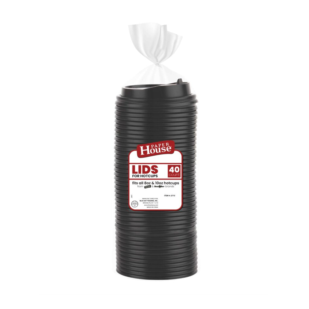 Black Lids for Hot Cups (40 Count)