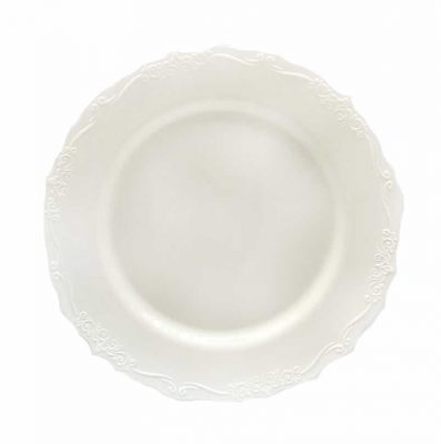 Cream Round Plastic Dinner Plates - Vintage