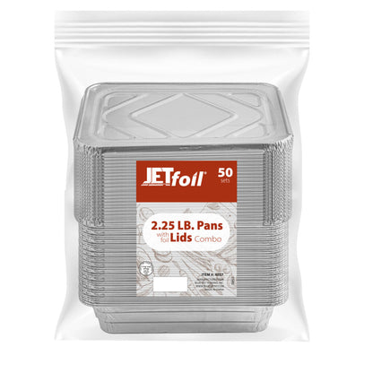 2.25 Pound Disposable Aluminum Pans With Lids