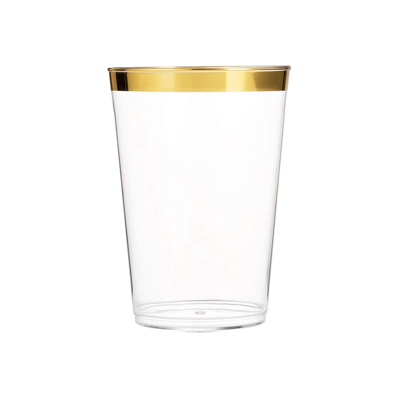 12 Oz Gold Plastic Cups Clear Plastic Tumblers With Gold Rim