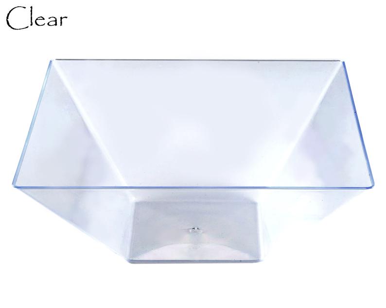 Clear Plastic Square Serving Bowl - 3 Pack