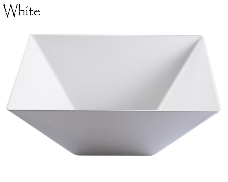 White Plastic Square Salad Bowl - 3 Pack