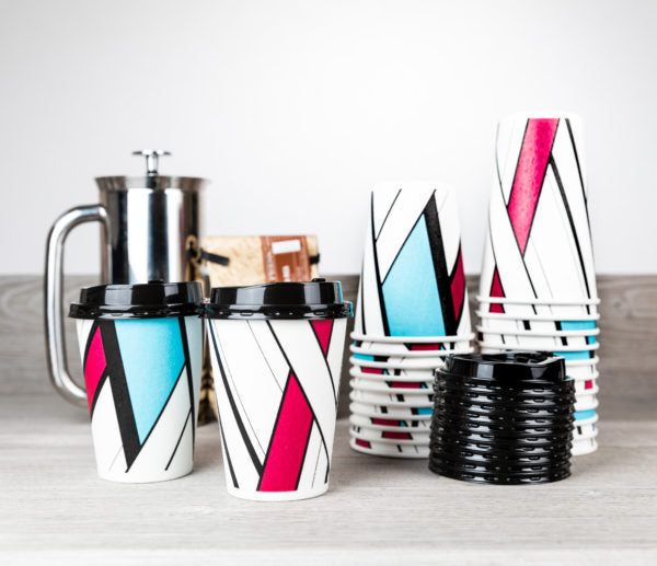 Insulated Designed Paper Hot Cups with Lids