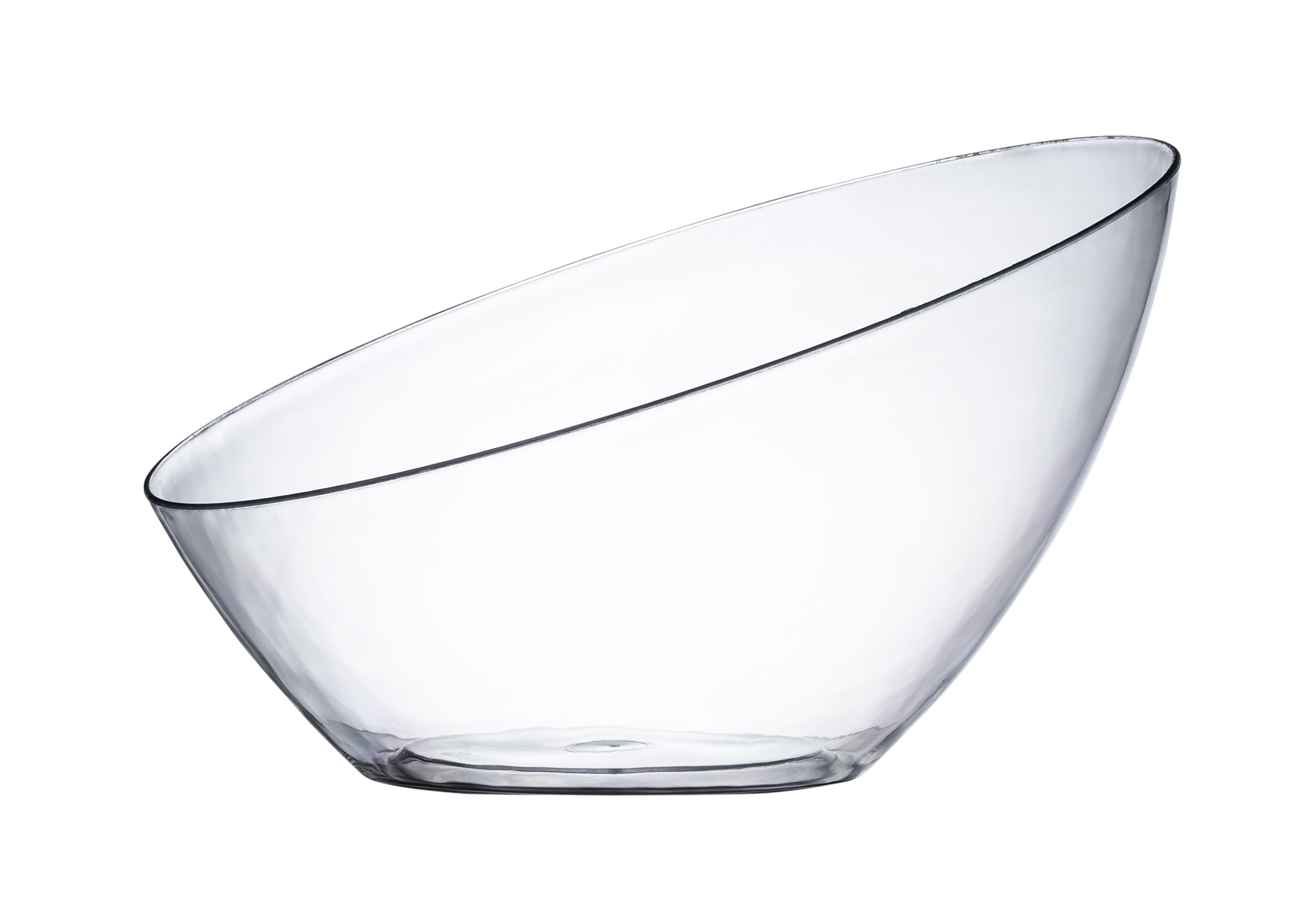 Clear Angled Plastic Serving Bowls - 5 Pack