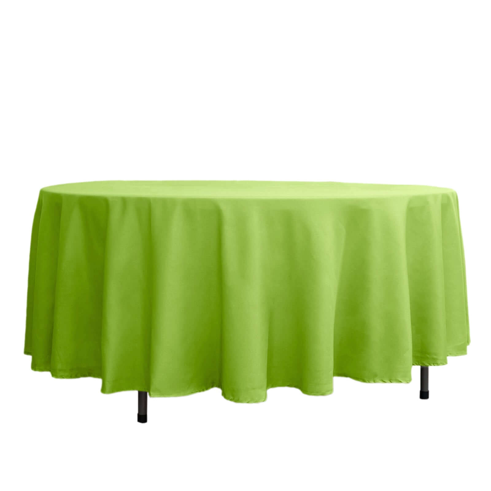Polyester 108" Round Tablecloth Apple Green - Wrinkle-Resistant Table Cover Tablecloths HIER_2111