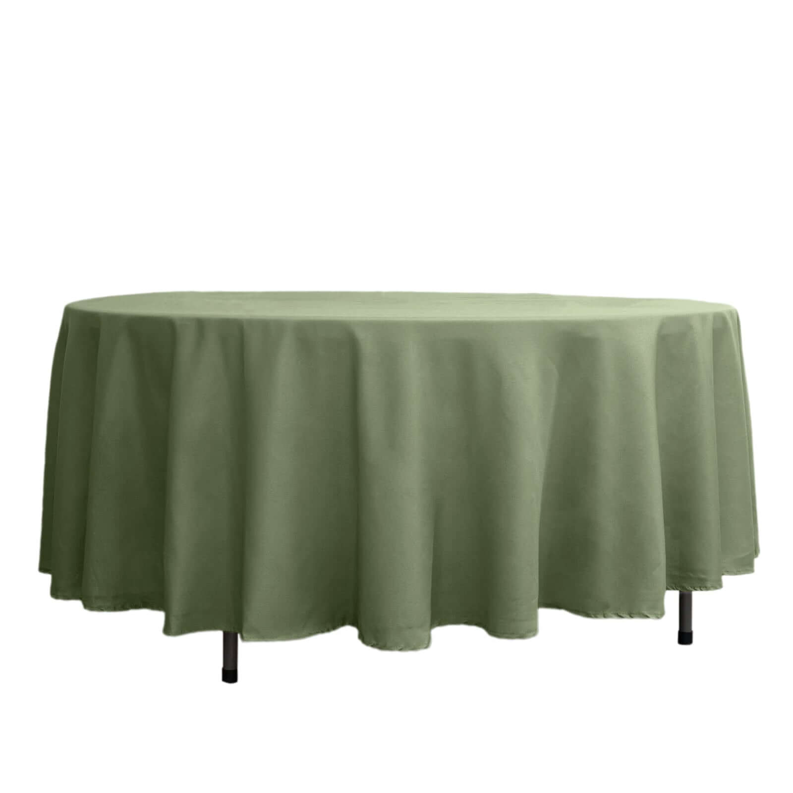 Polyester 108" Round Tablecloth Dusty Sage Green - Wrinkle-Resistant Table Cover Tablecloths HIER_2111