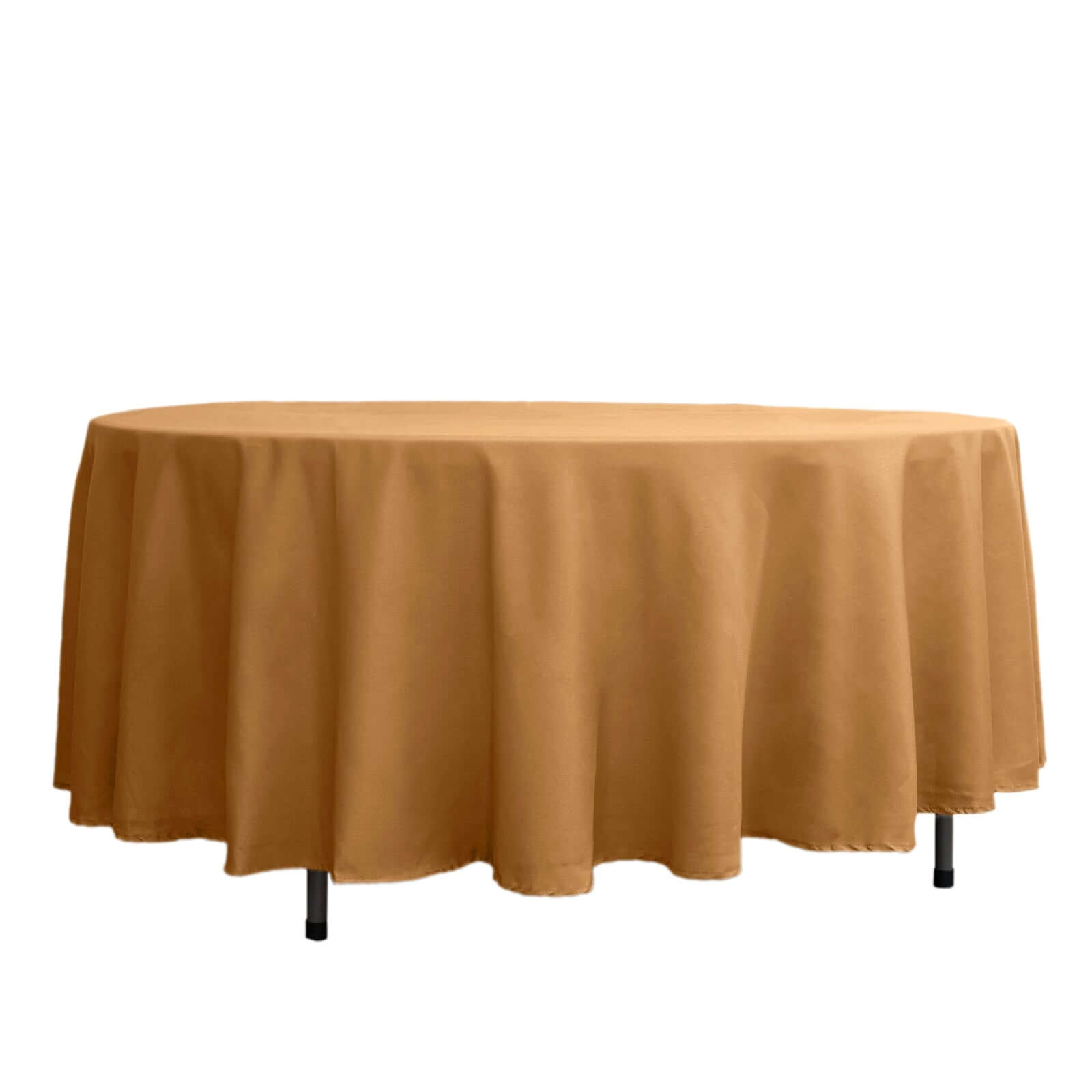 Polyester 108" Round Tablecloth Gold - Wrinkle-Resistant and Stylish Table Cover Tablecloths HIER_2111
