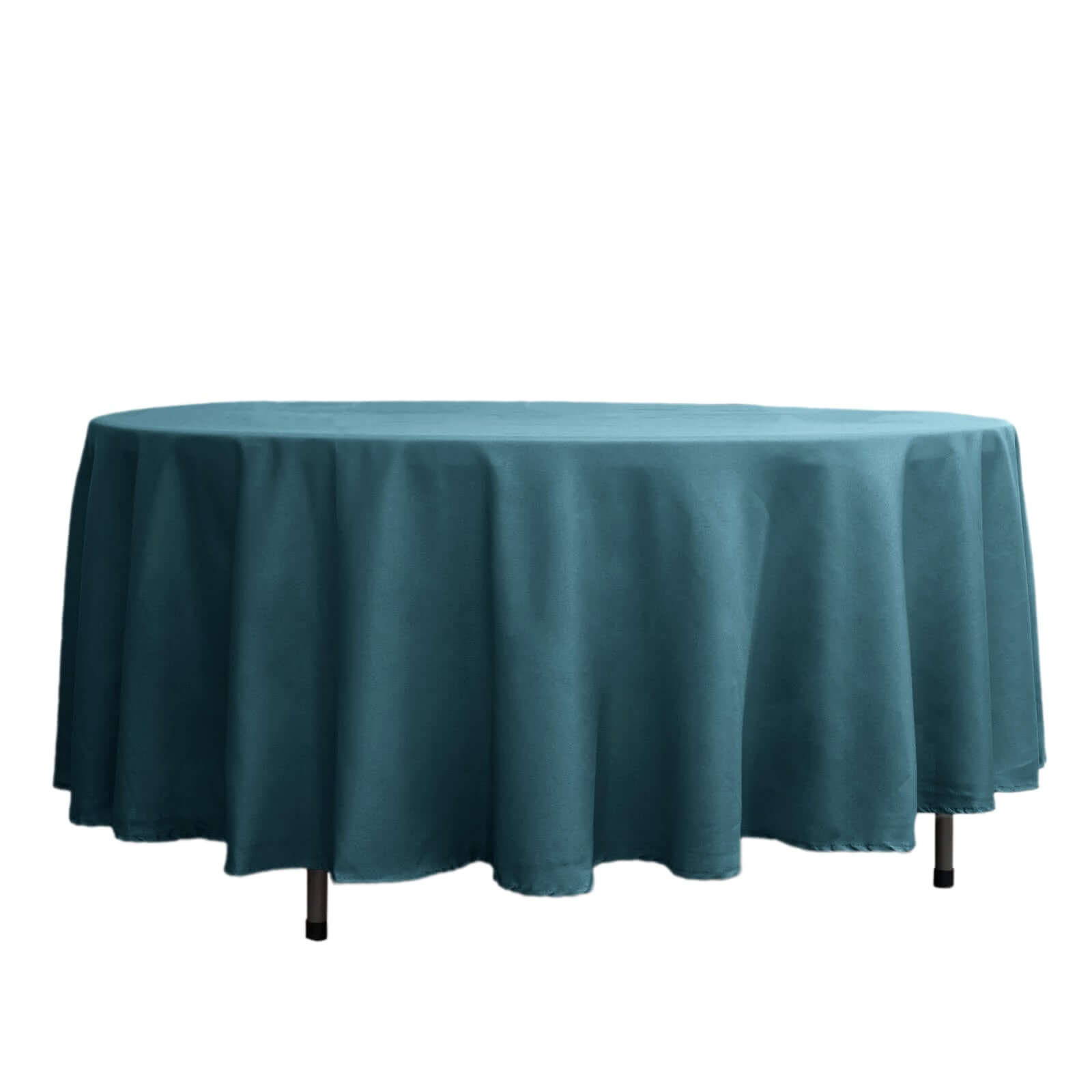 Polyester 108" Round Tablecloth Peacock Teal - Wrinkle-Resistant Table Cover Tablecloths HIER_2111