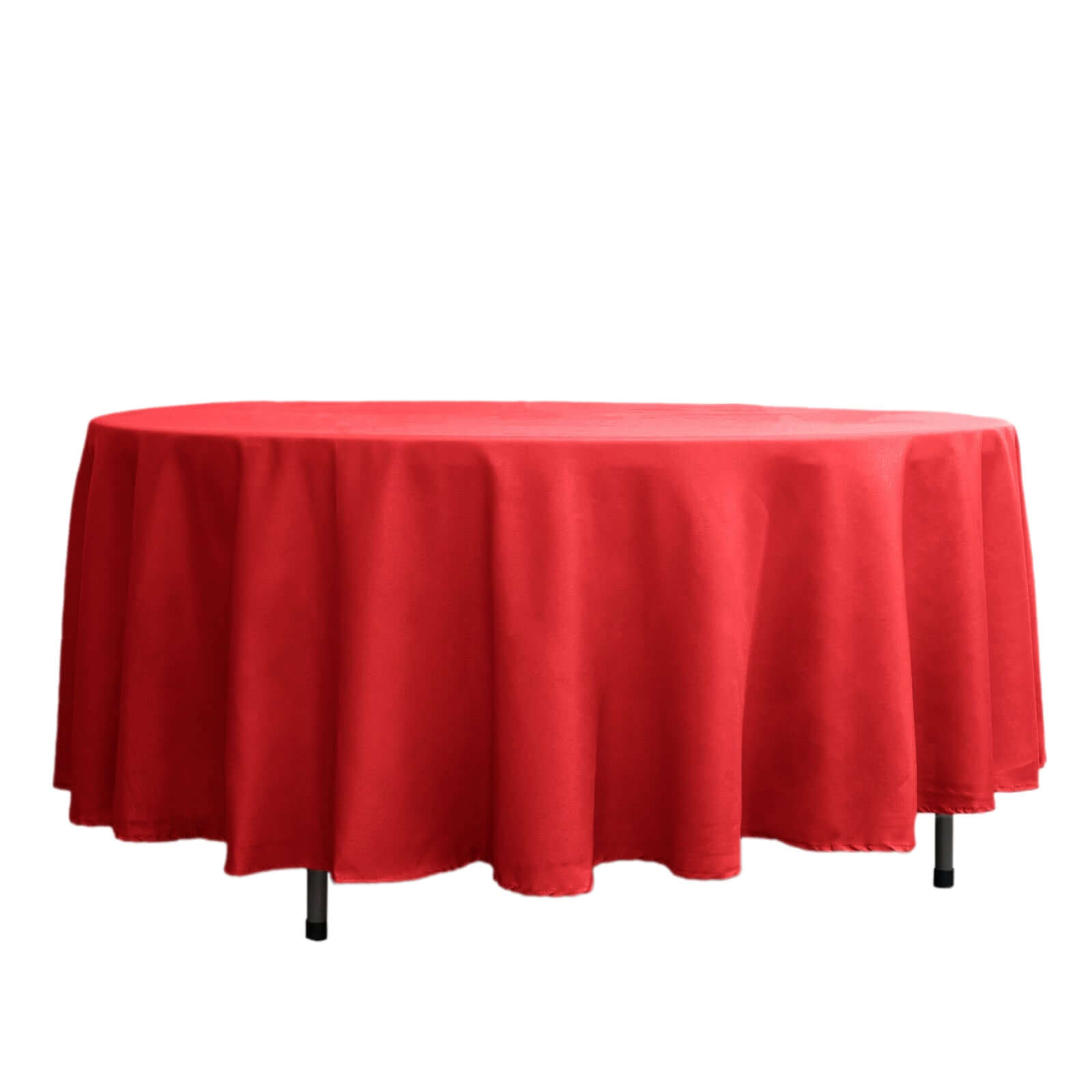 Polyester 108" Round Tablecloth Red - Wrinkle-Resistant Table Cover Tablecloths HIER_2111