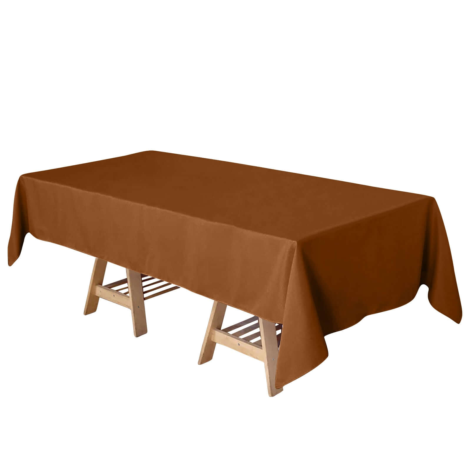 Polyester 60"x102" Rectangle Tablecloth Cinnamon Brown - Durable and Stylish Table Cover Tablecloths HIER_2113