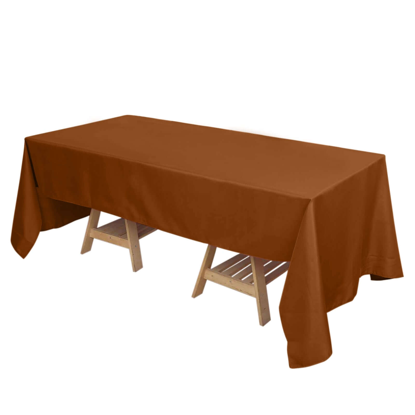Polyester 72"x120" Rectangle Tablecloth Cinnamon Brown - Durable and Stylish Table Cover Tablecloths HIER_2113
