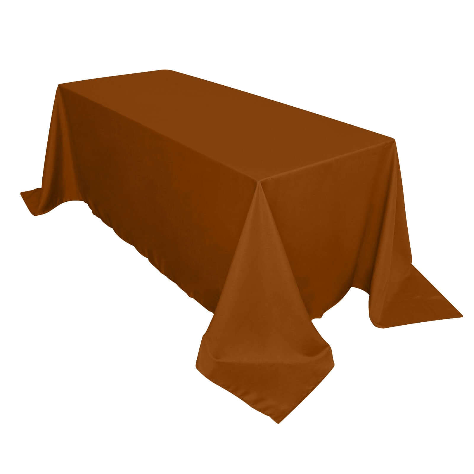Polyester 90"x132" Rectangle Tablecloth Cinnamon Brown - Seamless Wrinkle-Resistant Table Cover Tablecloths HIER_2113