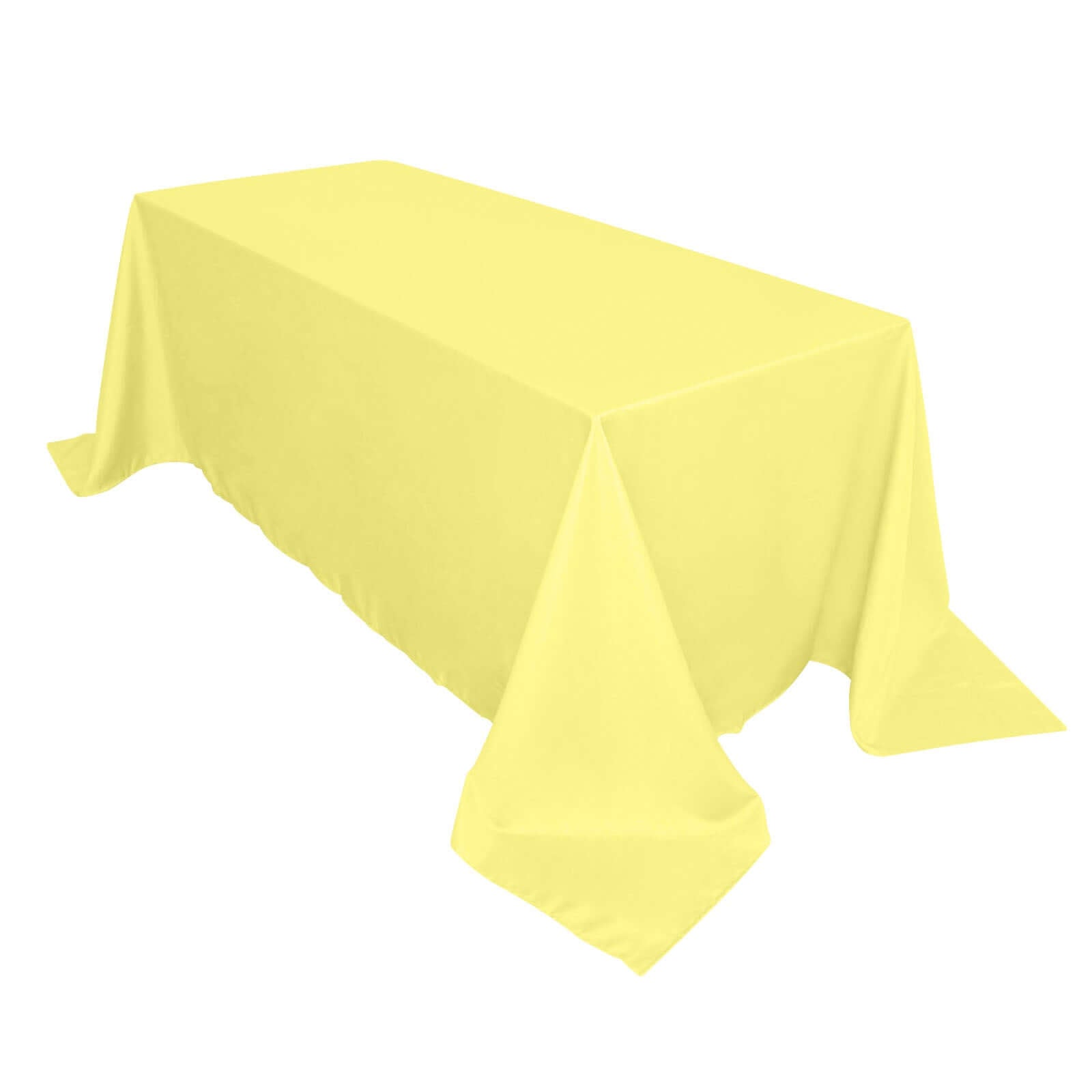 Polyester 90"x132" Rectangle Tablecloth Yellow - Seamless Wrinkle-Resistant Table Cover Tablecloths HIER_2113