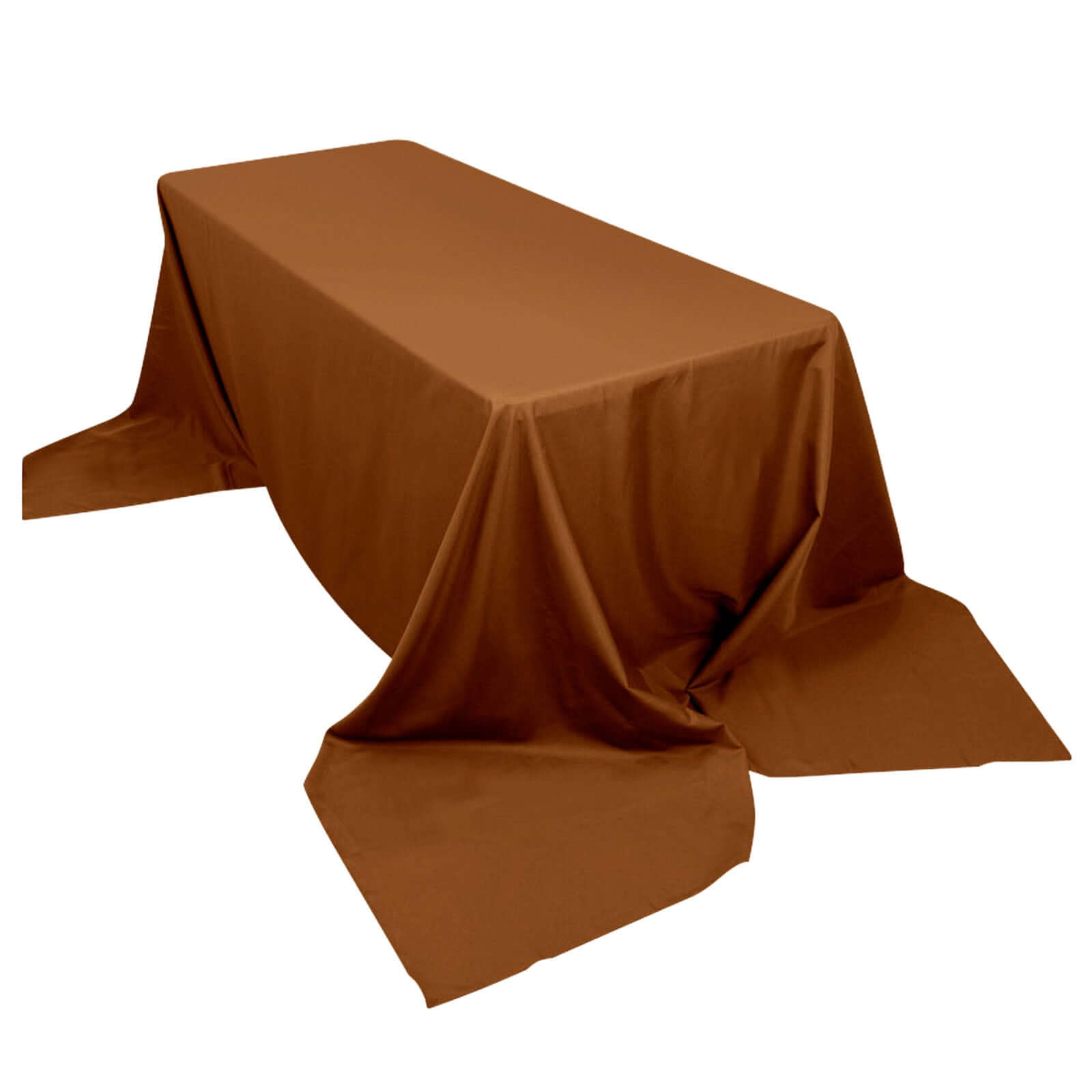 Polyester 90"x156" Rectangle Tablecloth Cinnamon Brown - Seamless Wrinkle-Resistant Table Cover Tablecloths HIER_2113