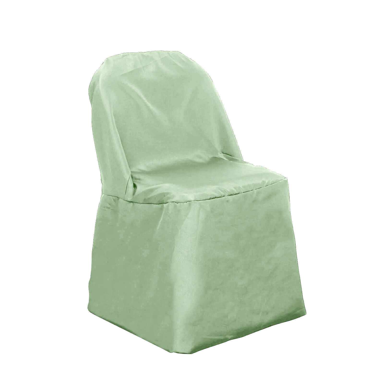 Polyester Slip On Folding Chair Covers Sage Green - Stain-Resistant Reusable Durable Fabric Chair Covers HIER_3210