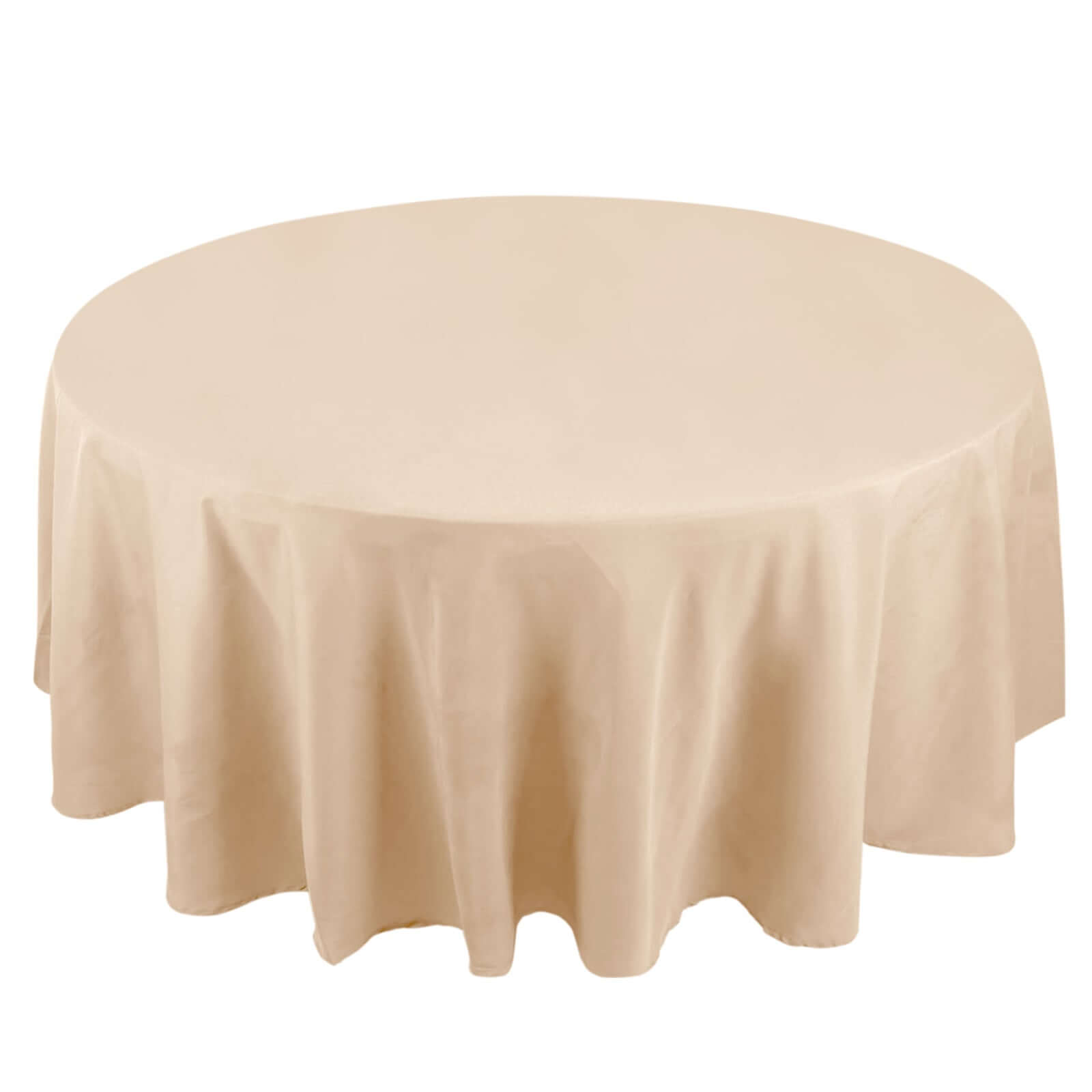 Premium Polyester 108" Round Tablecloth Beige - Wrinkle-Resistant 220GSM Table Cover Tablecloths HIER_2181
