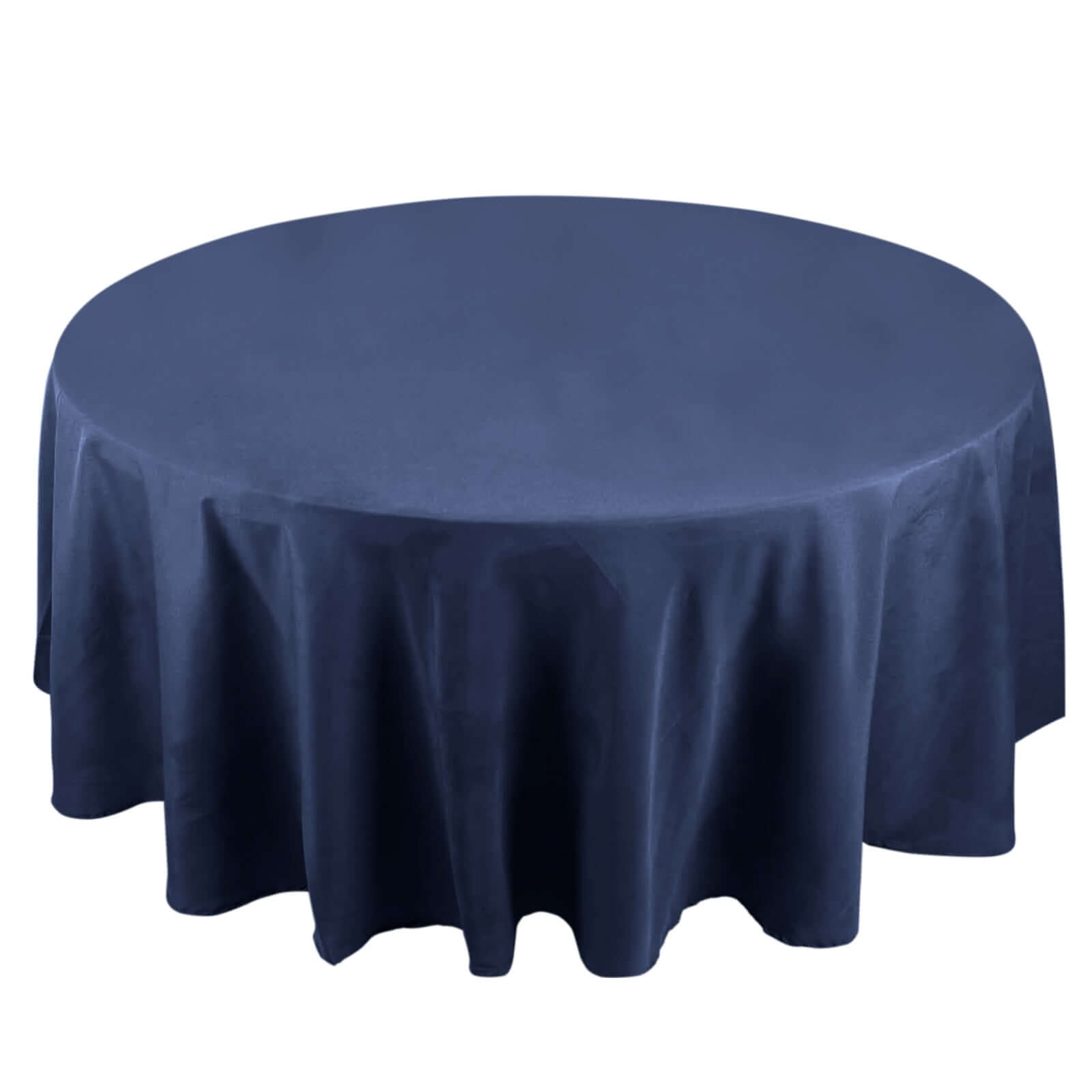 Premium Polyester 108" Round Tablecloth Navy Blue - Wrinkle-Resistant 220GSM Table Cover Tablecloths HIER_2181
