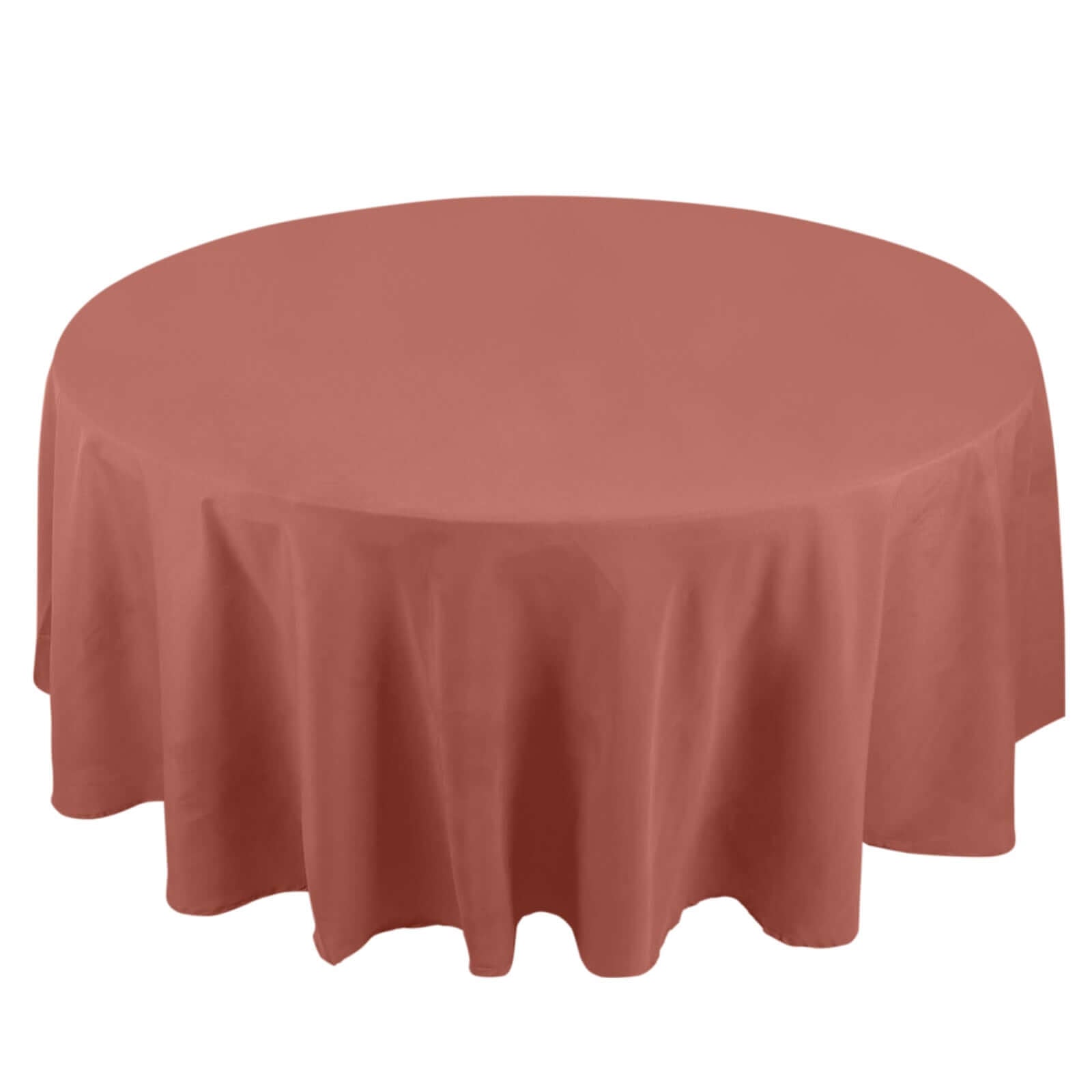 Premium Polyester 108" Round Tablecloth Terracotta (Rust) - Wrinkle-Resistant 220GSM Table Cover Tablecloths HIER_2181