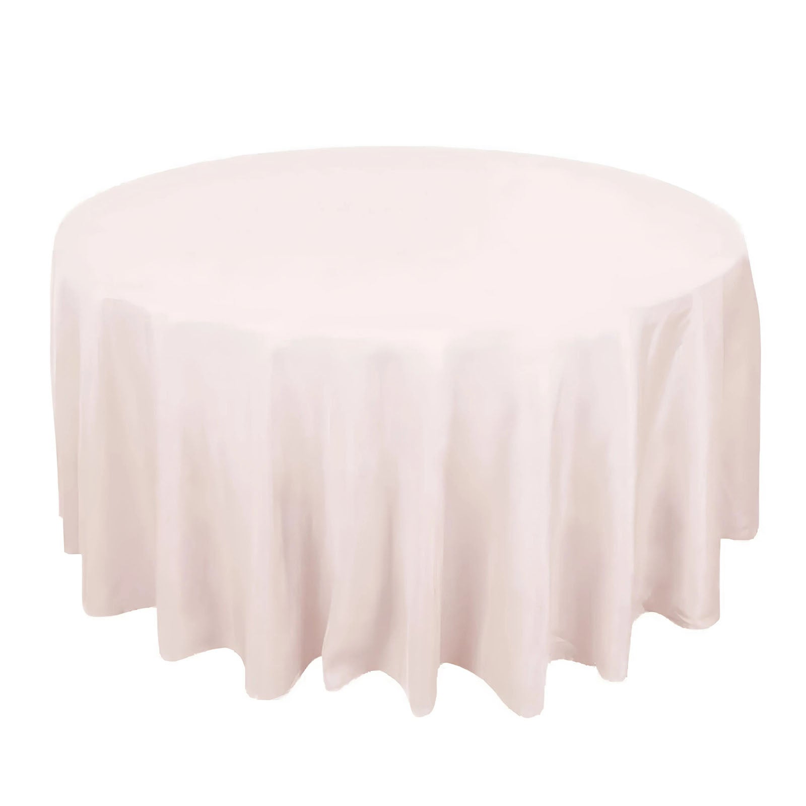Premium Polyester 120" Round Tablecloth Blush - Seamless 220GSM Wrinkle-Resistant Table Cover Tablecloths HIER_2181