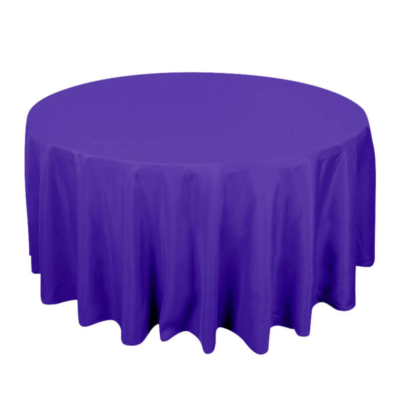 Premium Polyester 120" Round Tablecloth Purple - Seamless 220GSM Wrinkle-Resistant Table Cover Tablecloths HIER_2181