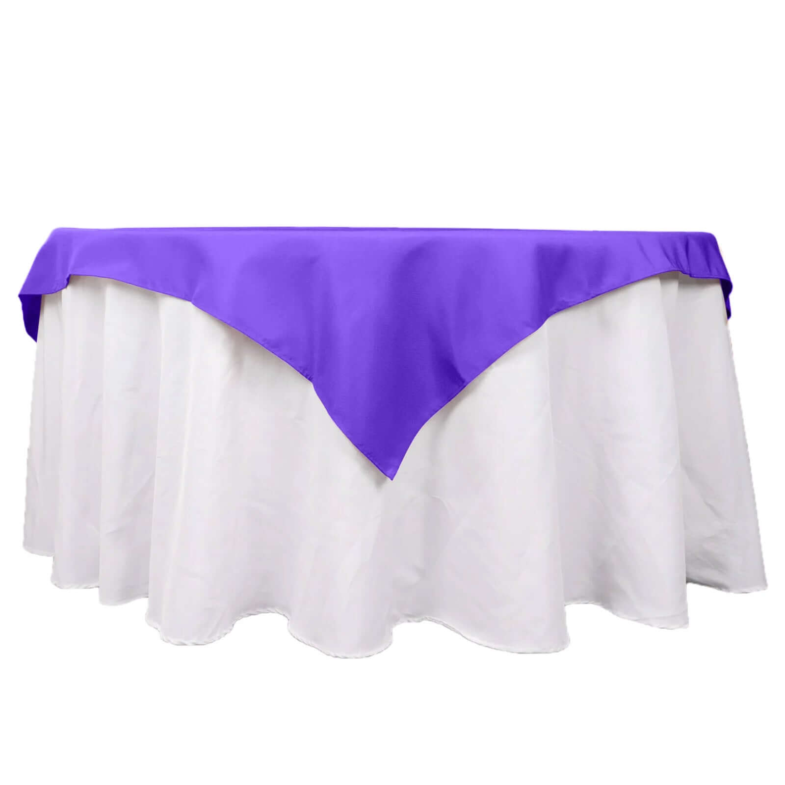 Premium Polyester 54"x54" Table Overlay Square Tablecloth Purple - 220GSM Stain and Wrinkle-Resistant Table Topper Overlays HIER_2181