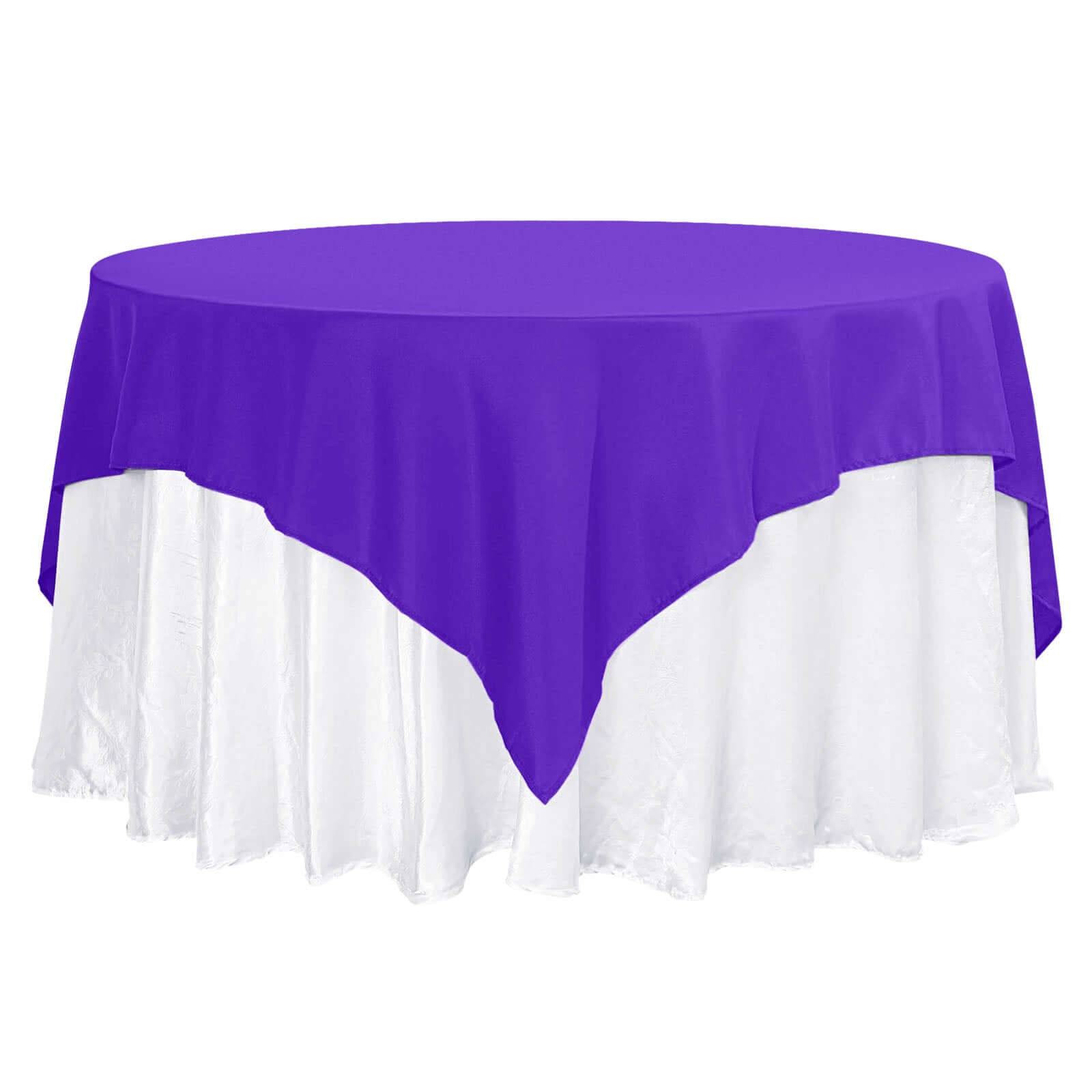 Premium Polyester 70"x70" Table Overlay Square Tablecloth Purple 220GSM Wrinkle-Resistant Table Cover Overlays HIER_2181