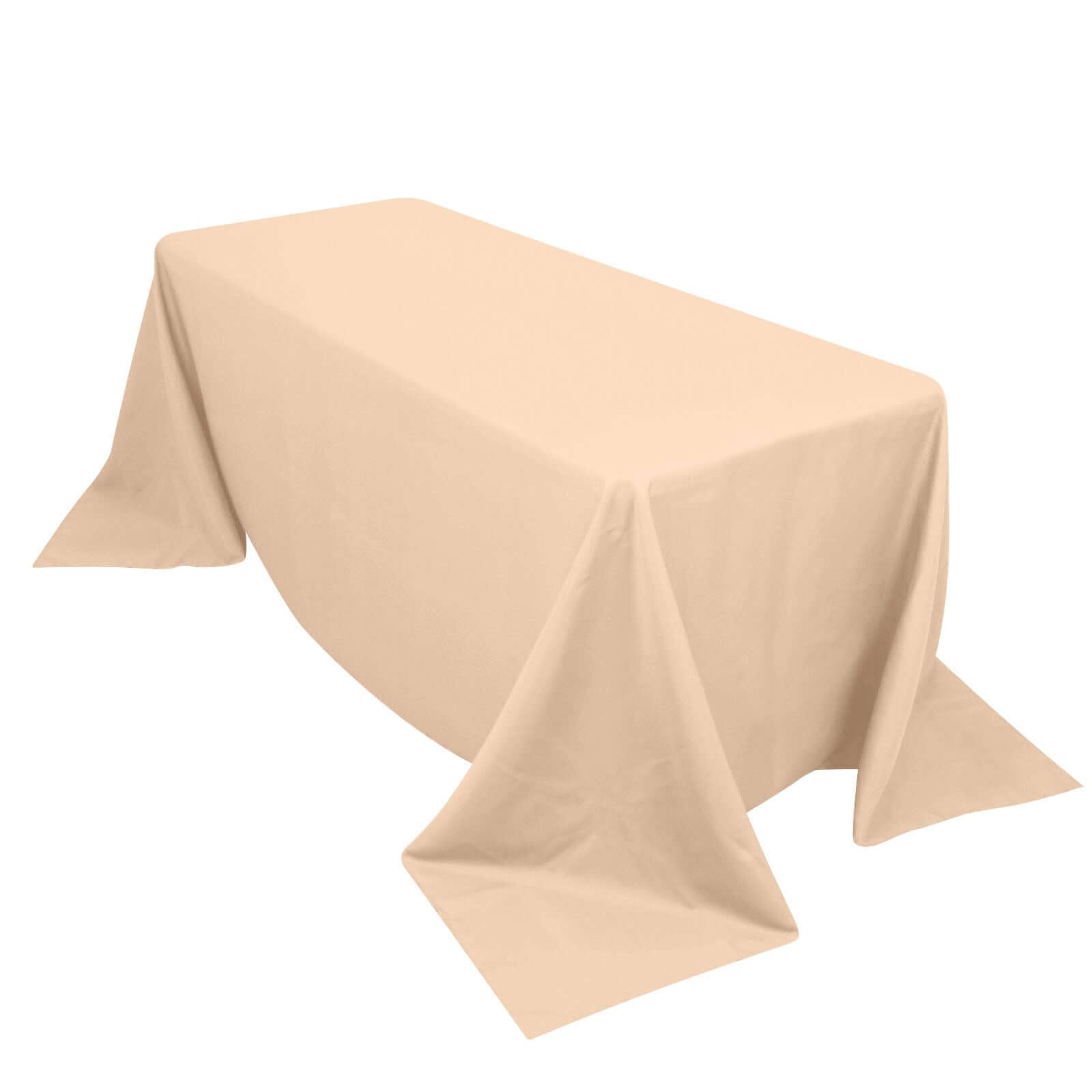 Premium Polyester 90"x132" Rectangle Tablecloth Beige - Seamless 220GSM Stain-Resistant Table Cover Tablecloths HIER_2181