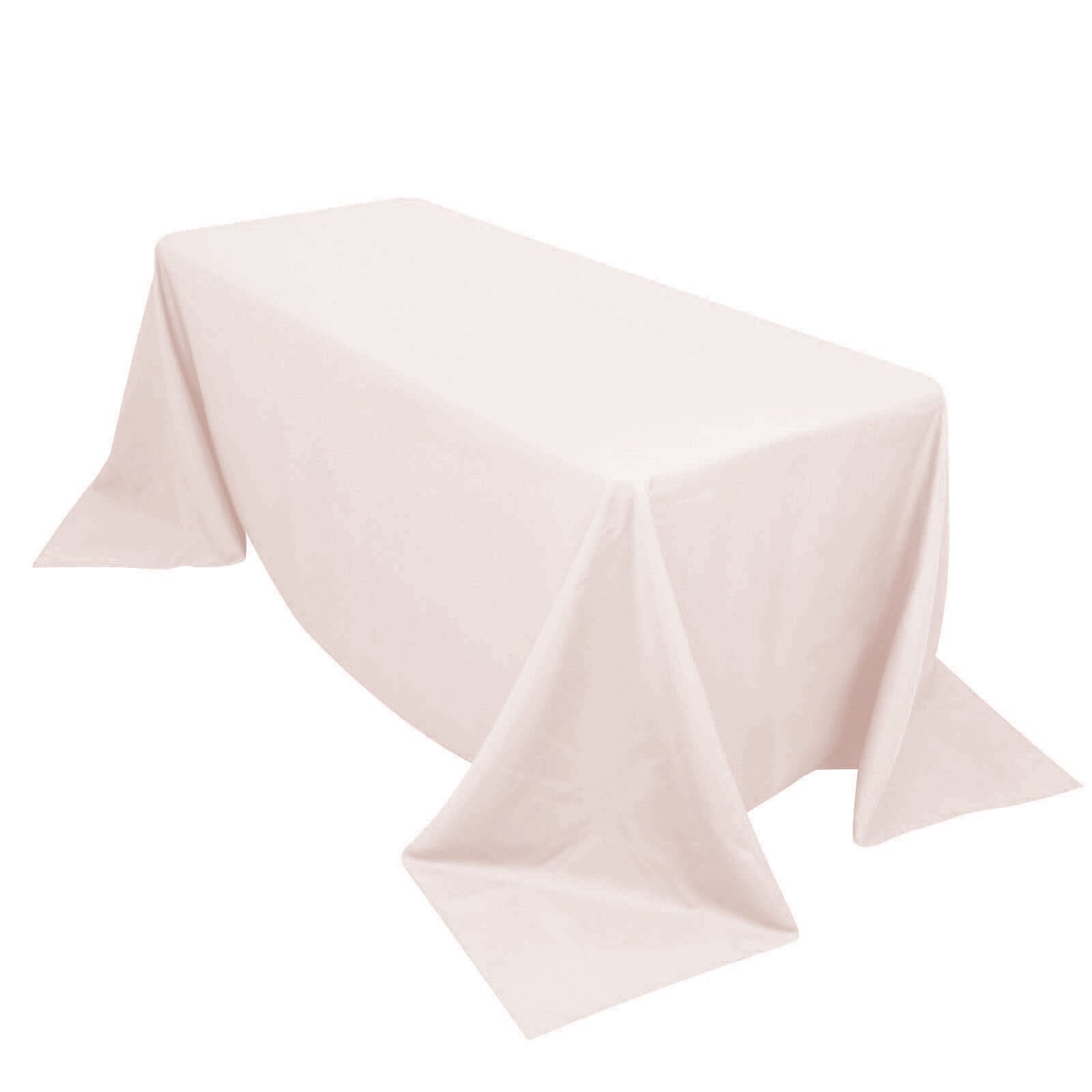 Premium Polyester 90"x132" Rectangle Tablecloth Blush - Seamless 220GSM Stain-Resistant Table Cover Tablecloths HIER_2181