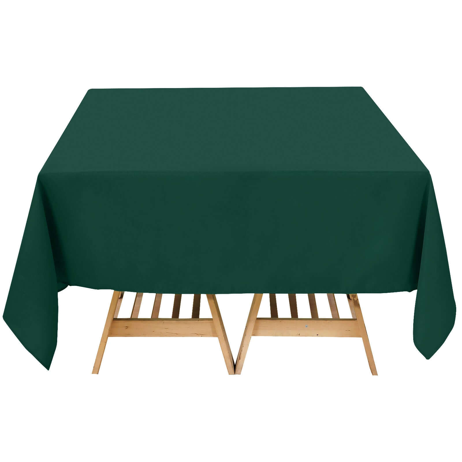 Premium Polyester Square Tablecloth 70"x70" Hunter Emerald Green 220GSM Wrinkle-Resistant Table Cover Tablecloths HIER_2181