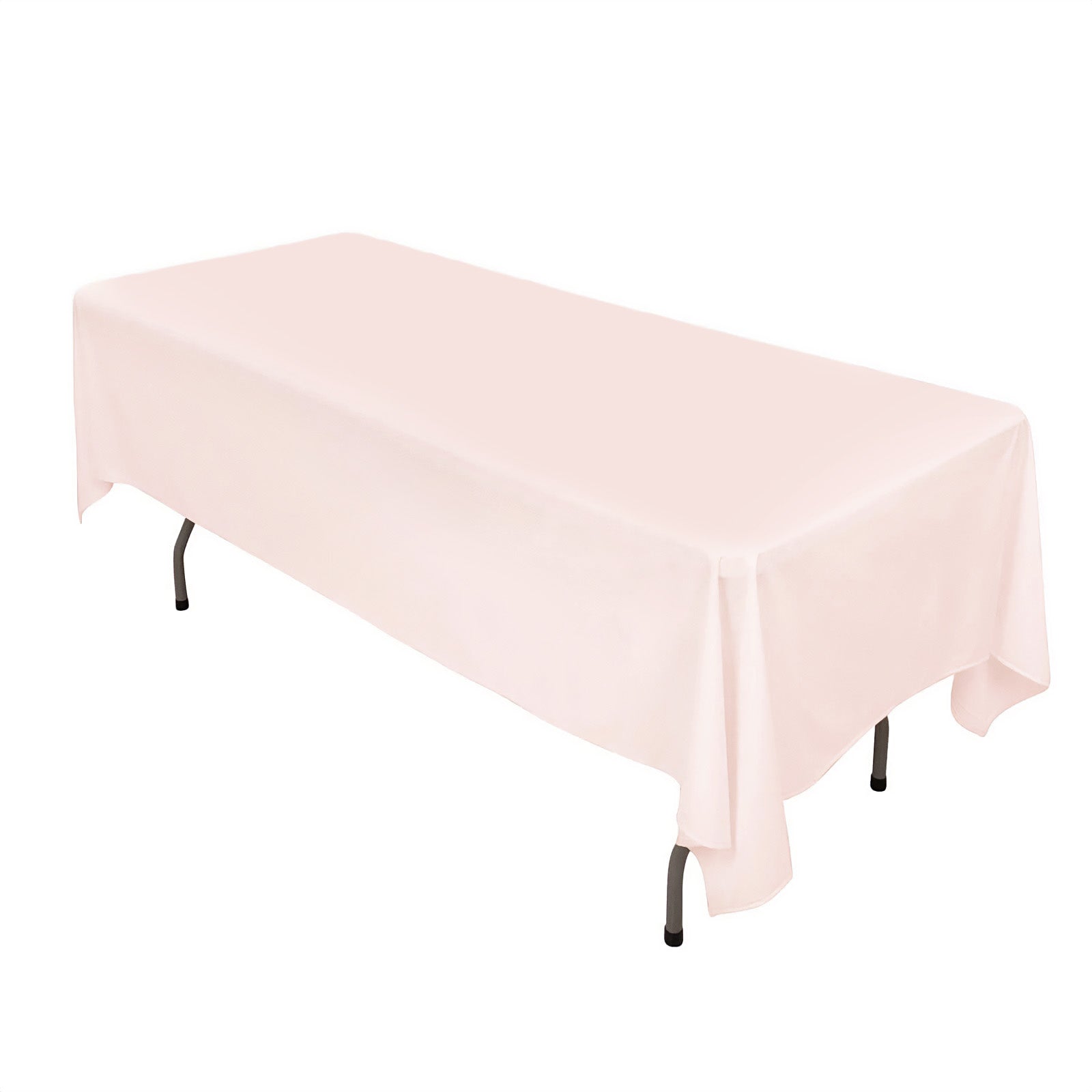 Premium Scuba Rectangular 60"x102" Tablecloth Blush - Wrinkle Free & Stain Resistant Table Cover Tablecloths HIER_2182