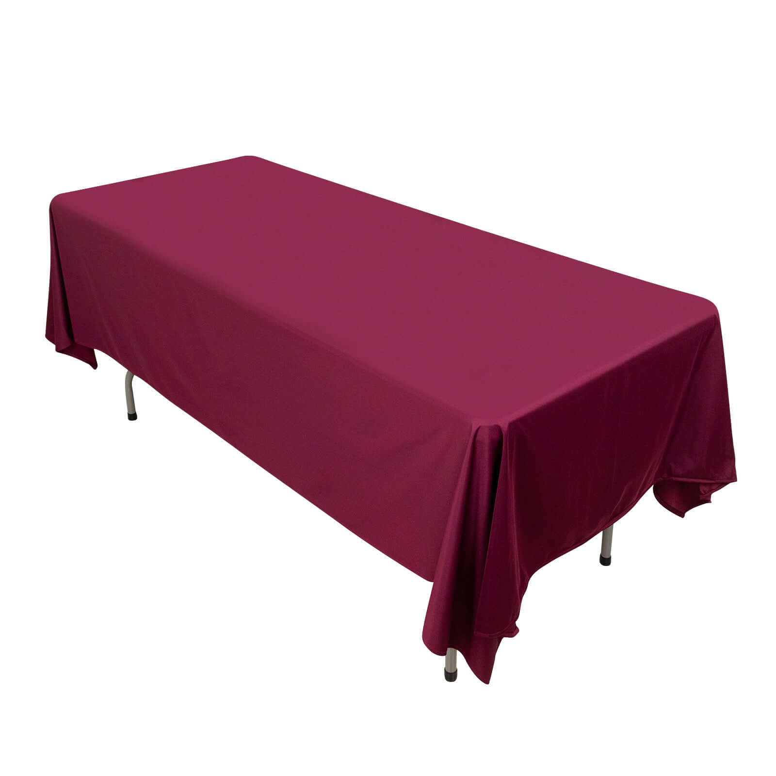 Premium Scuba Rectangular 60"x102" Tablecloth Burgundy - Wrinkle Free & Stain Resistant Table Cover Tablecloths HIER_2182