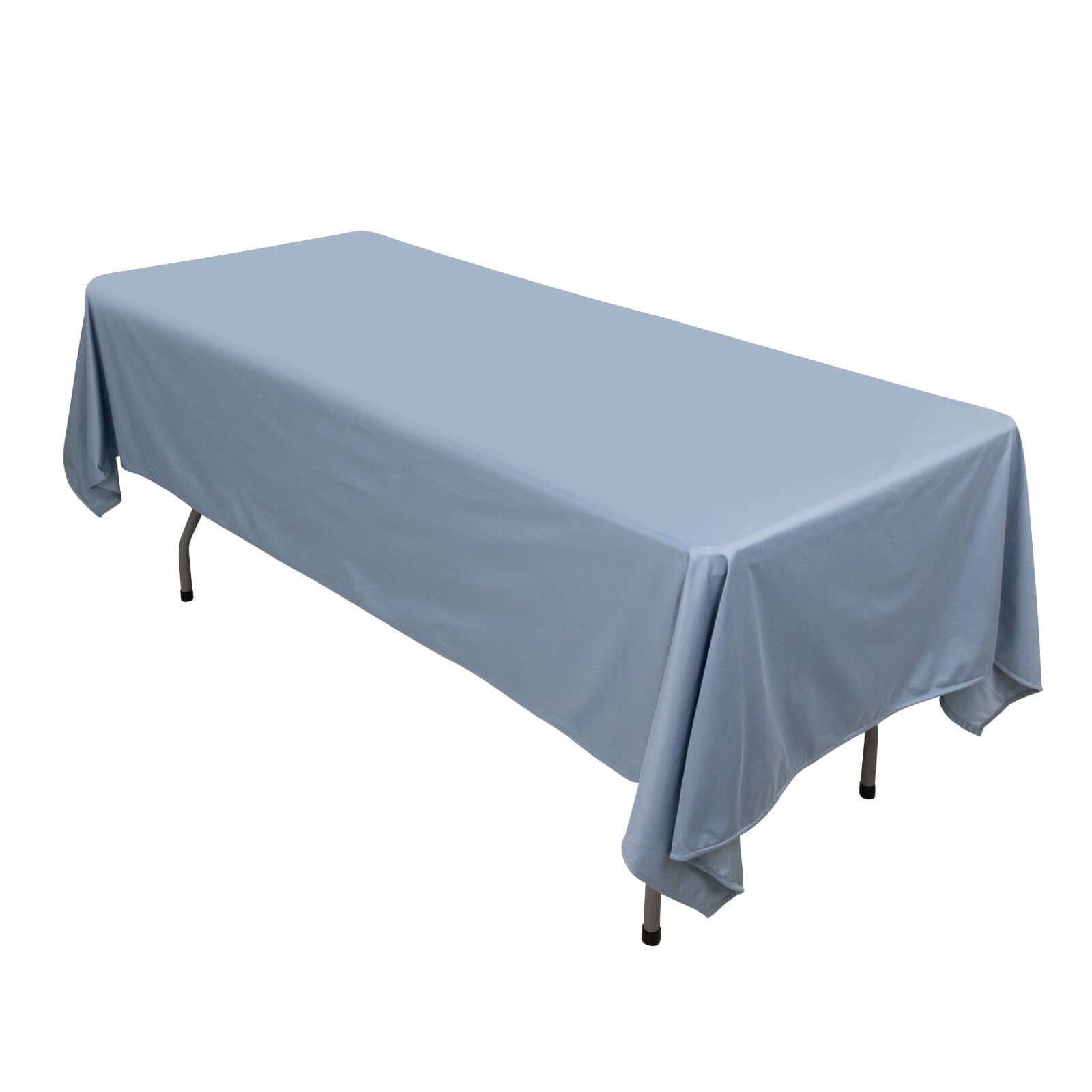 Premium Scuba Rectangular 60"x102" Tablecloth Dusty Blue - Wrinkle Free & Stain Resistant Table Cover Tablecloths HIER_2182