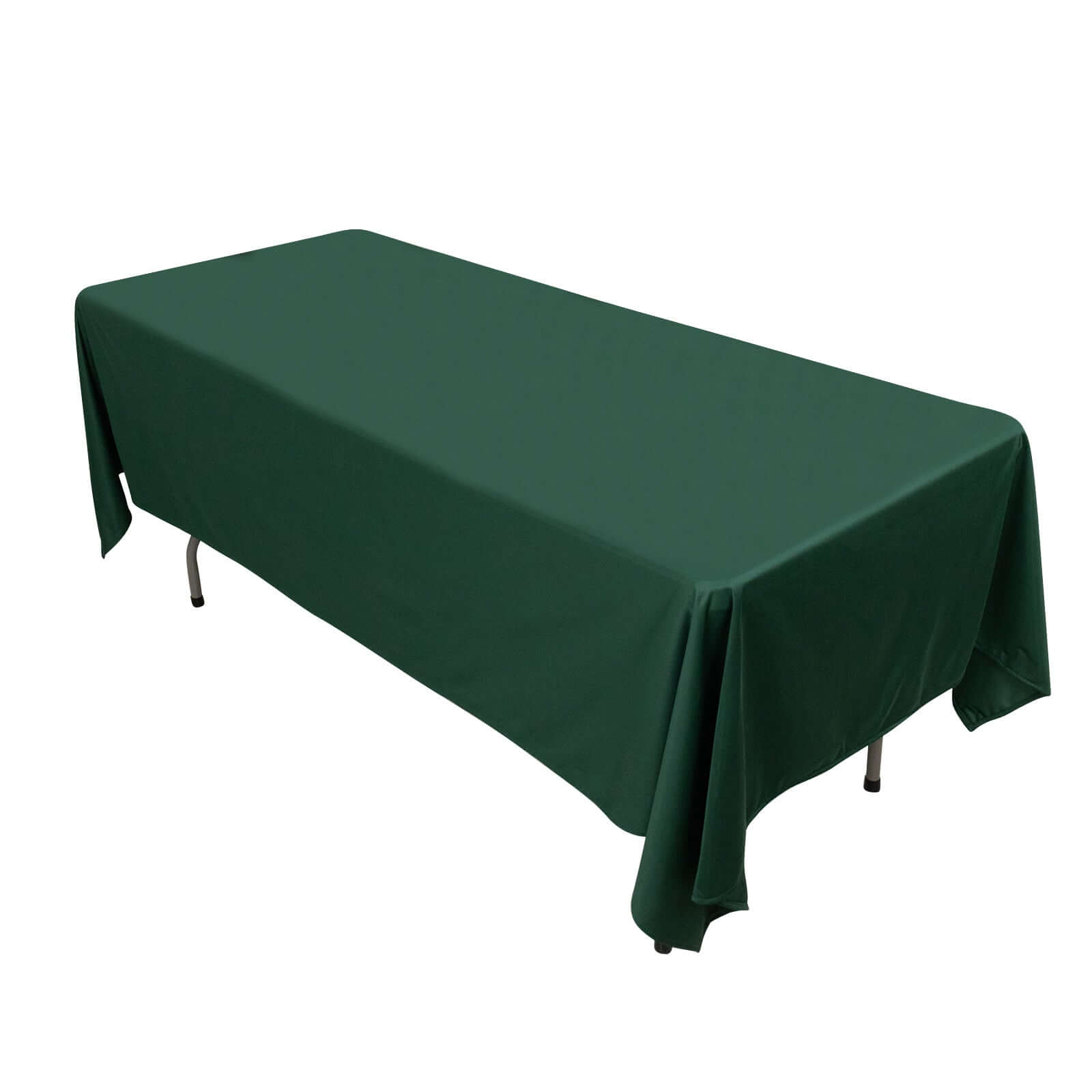 Premium Scuba Rectangular 60"x102" Tablecloth Hunter Emerald Green - Wrinkle Free & Stain Resistant Table Cover Tablecloths HIER_2182