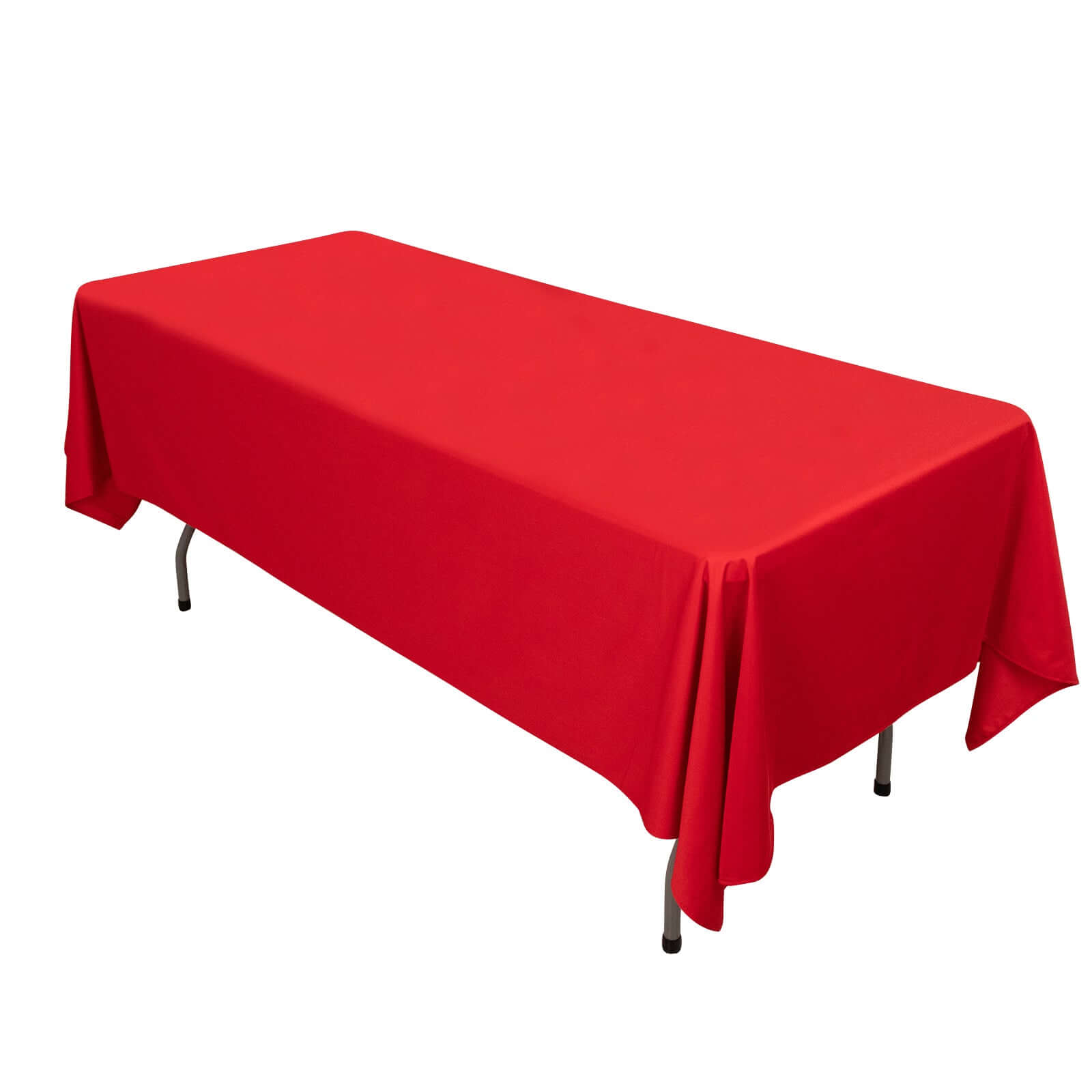 Premium Scuba Rectangular 60"x102" Tablecloth Red - Wrinkle Free & Stain Resistant Table Cover Tablecloths HIER_2182