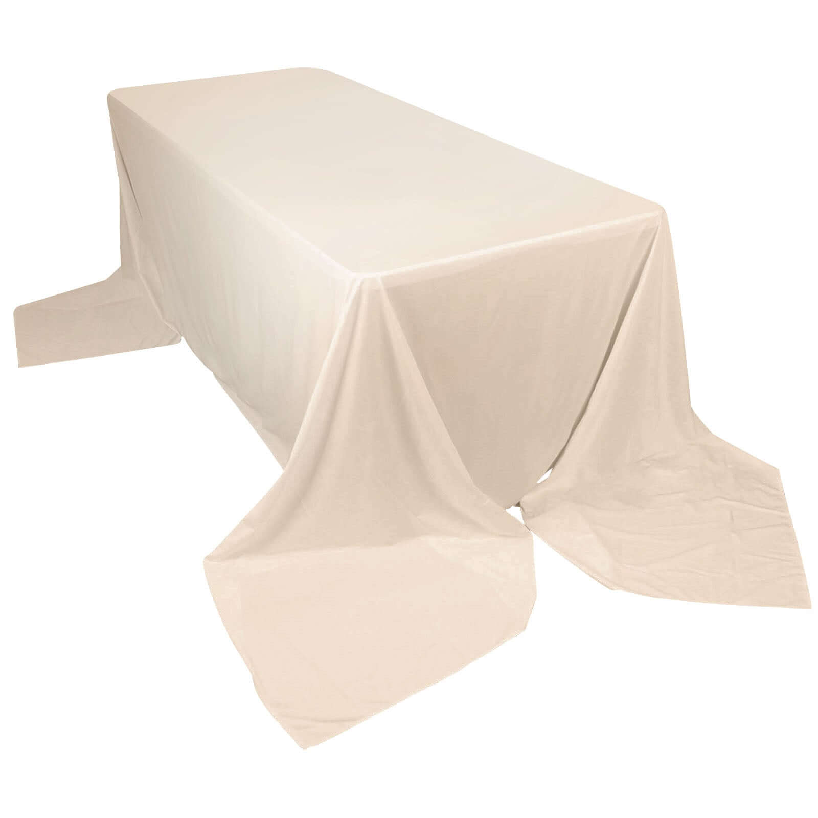 Premium Scuba Rectangular 90"x156" Tablecloth Beige - Wrinkle Free, Stain Resistant & Seamless Table Cover Tablecloths HIER_2182