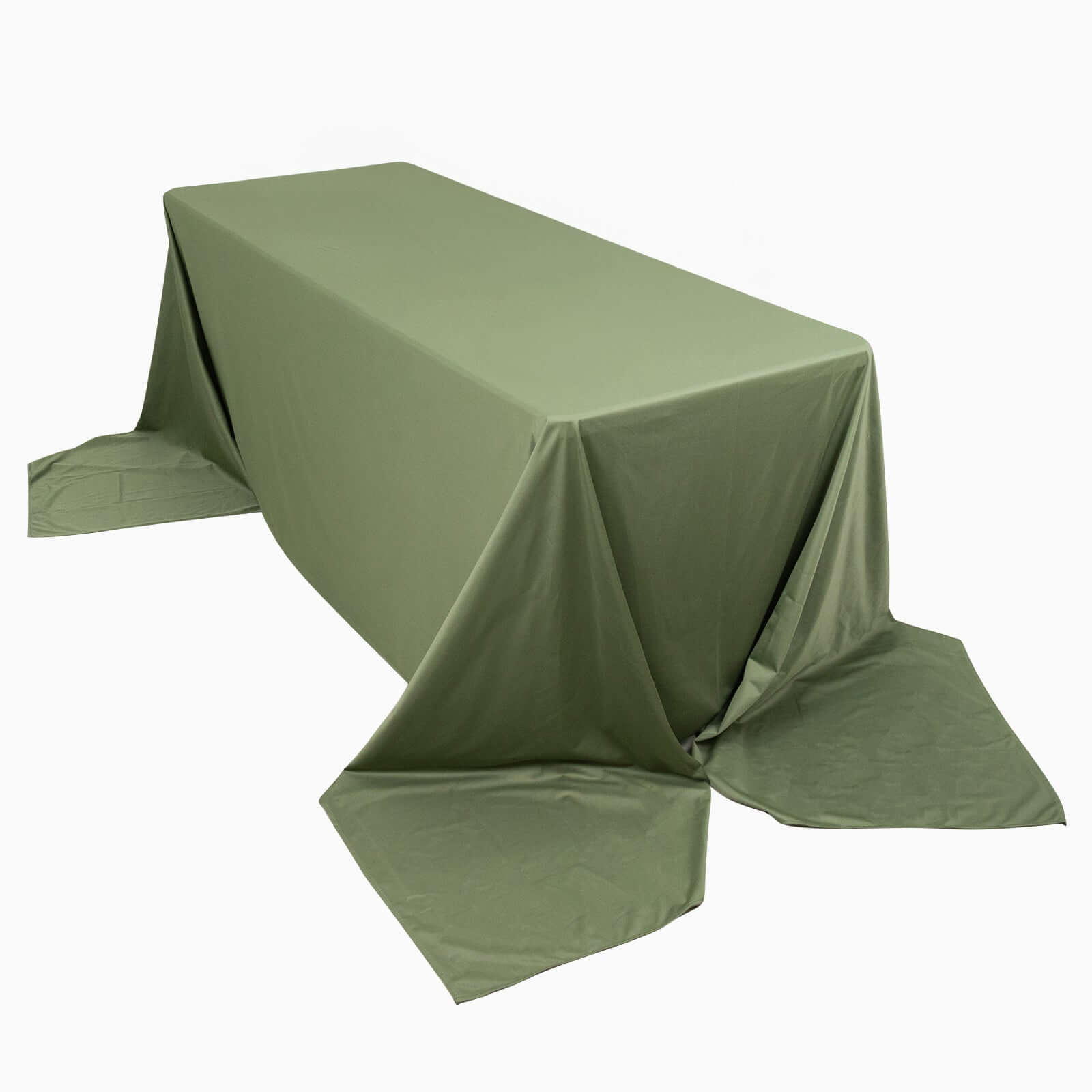 Premium Scuba Rectangular 90"x156" Tablecloth Dusty Sage Green - Wrinkle Free, Stain Resistant & Seamless Table Cover Tablecloths HIER_2182