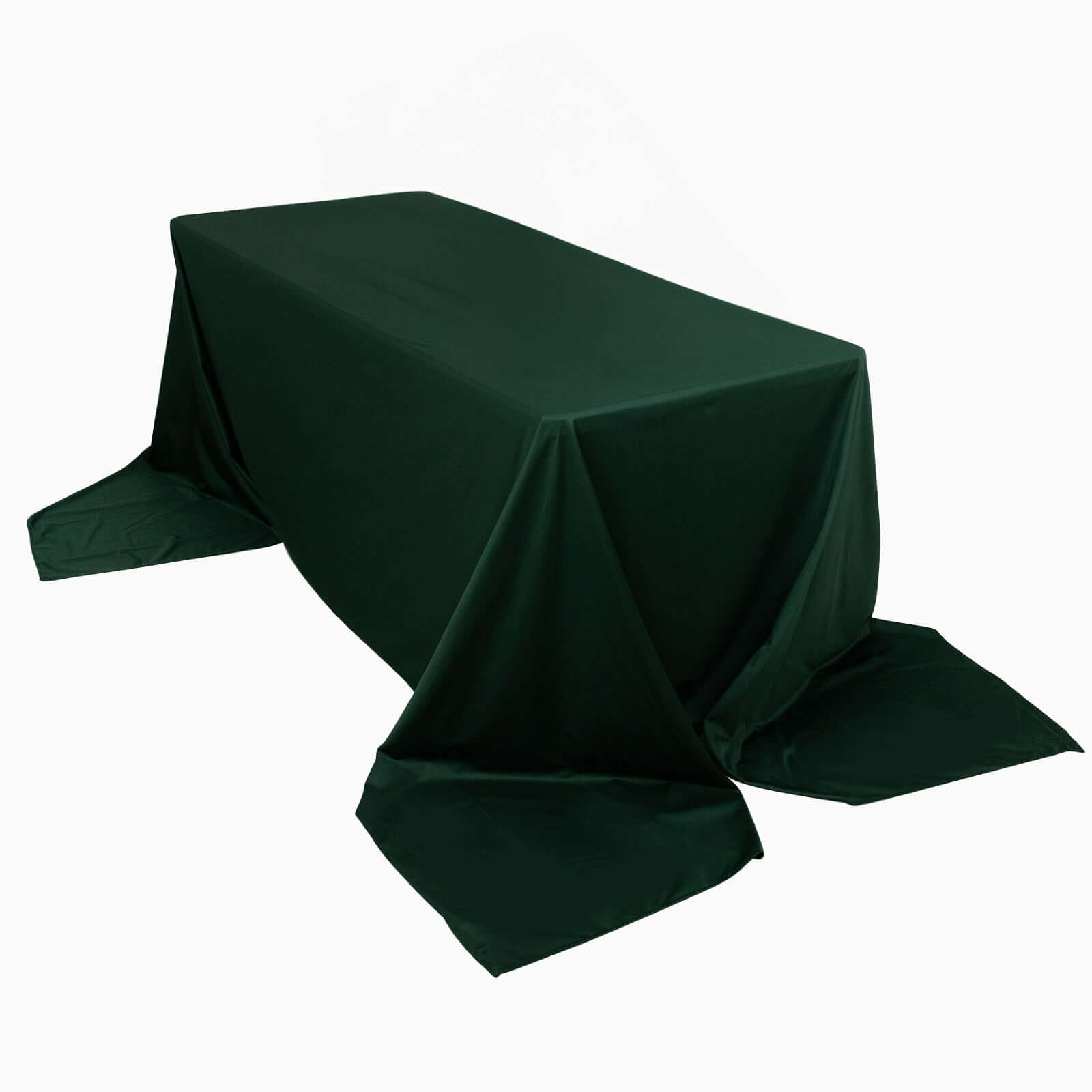 Premium Scuba Rectangular 90"x156" Tablecloth Hunter Emerald Green - Wrinkle Free, Stain Resistant & Seamless Table Cover Tablecloths HIER_2182